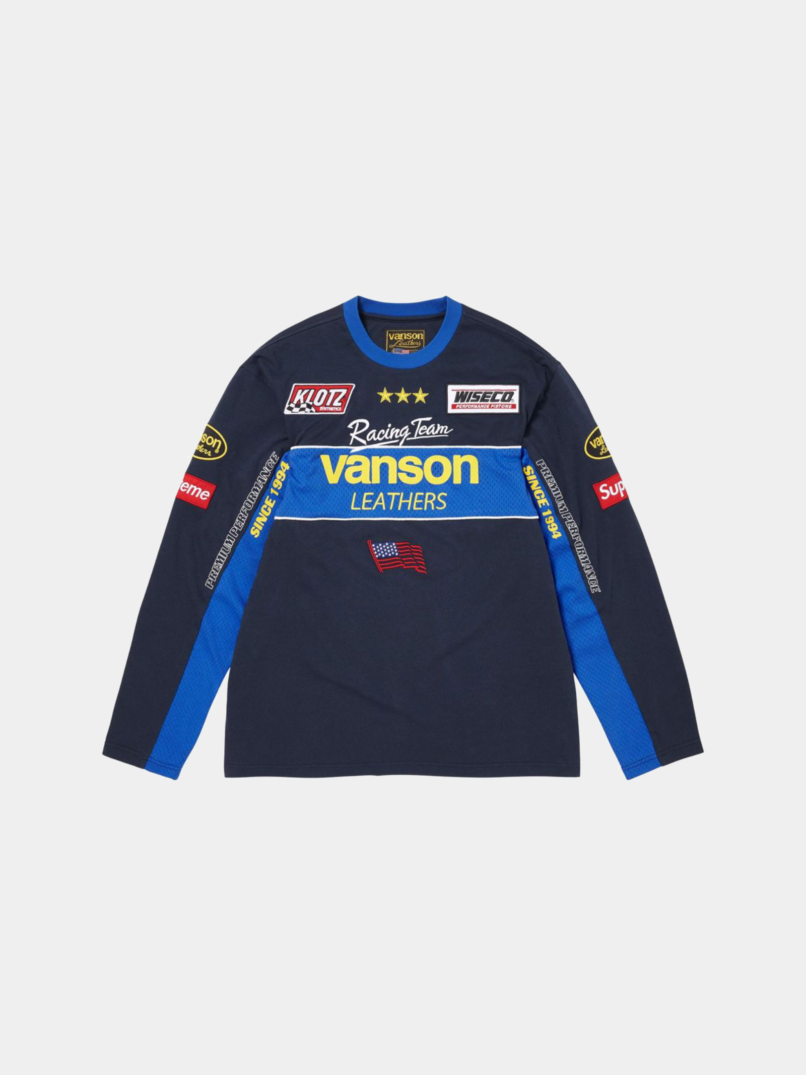 Supreme x Vanson Leathers Long-Sleeve Top 'Navy'
