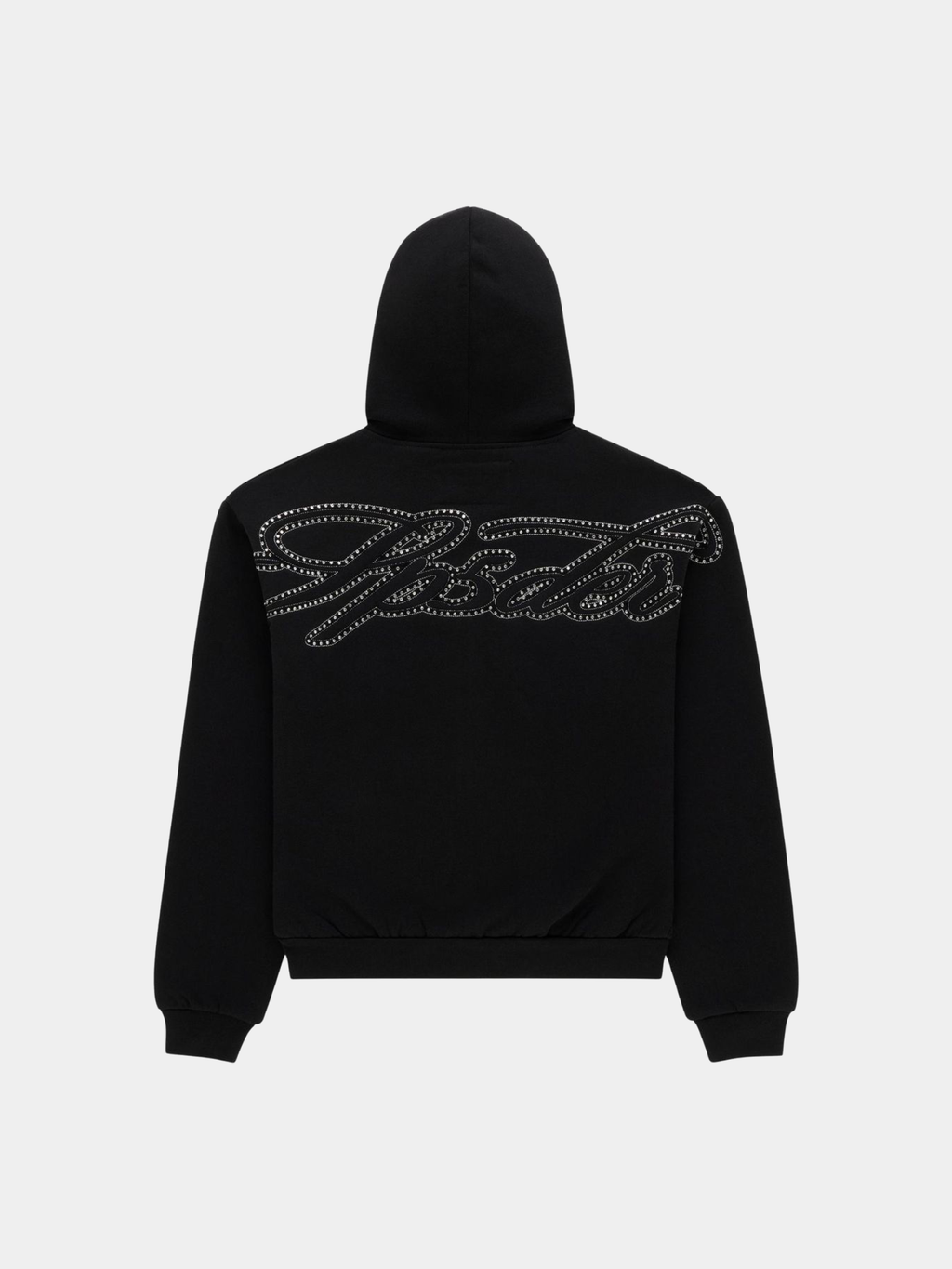 Sp5der Rhinestone Script Full Zip Hoodie 'Black'