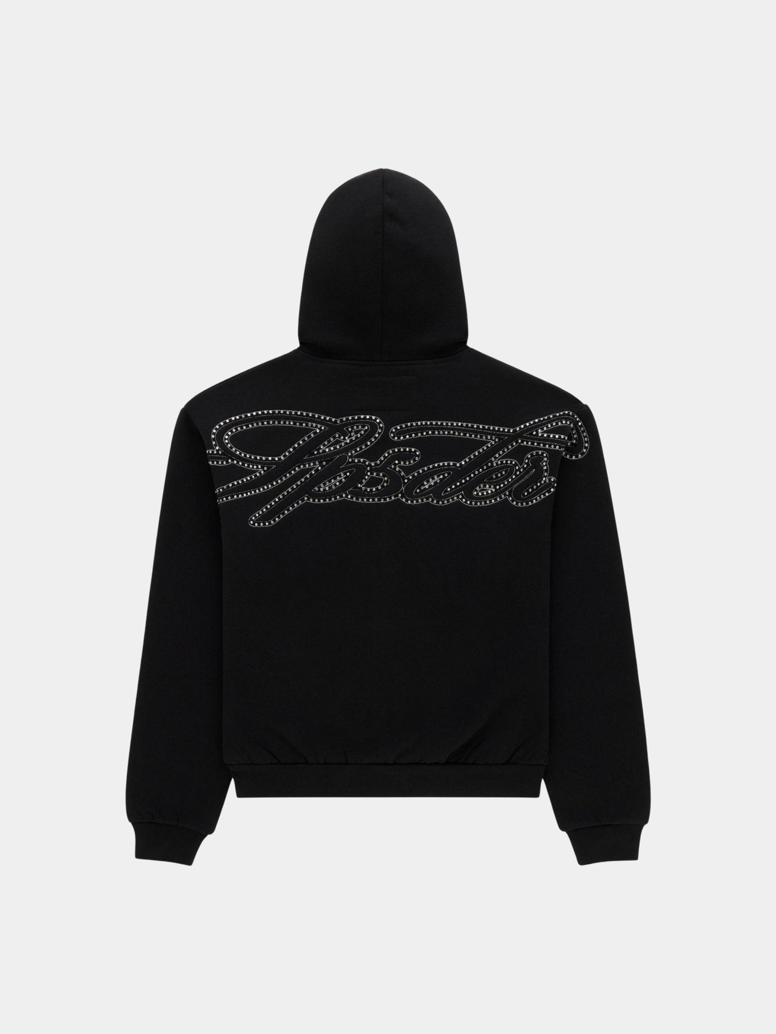 Sp5der Rhinestone Script Full Zip Hoodie 'Black'
