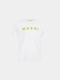 Marni Checks Logo On Jersey T-Shirt 'Lily White'