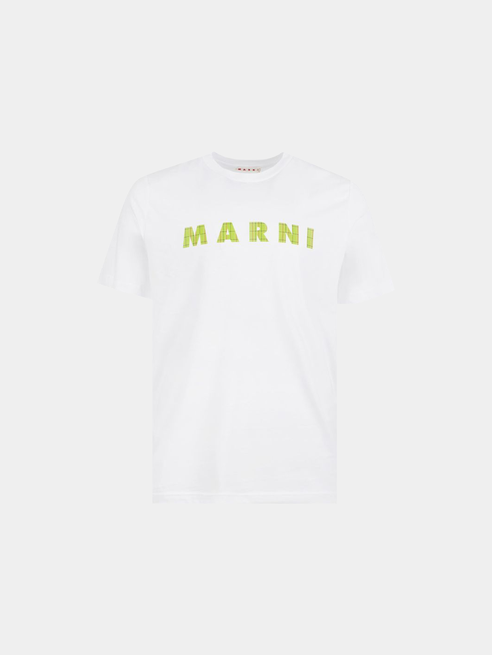 Marni Checks Logo On Jersey T-Shirt 'Lily White'