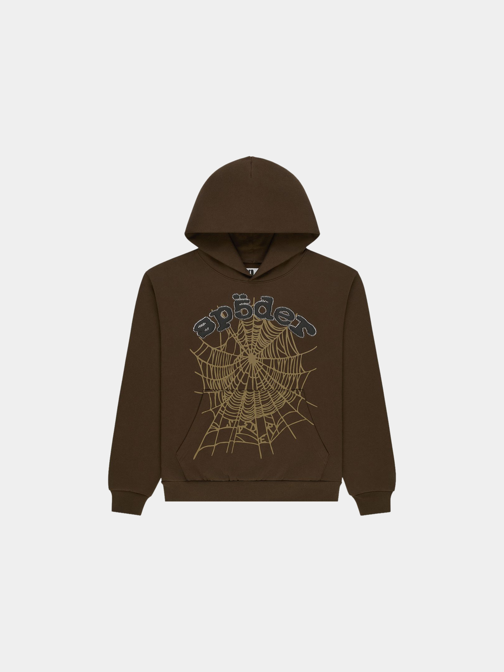 Sp5der Og Web Rhinestone Hoodie 'Brown'