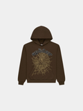 Sp5der Og Web Rhinestone Hoodie 'Brown'
