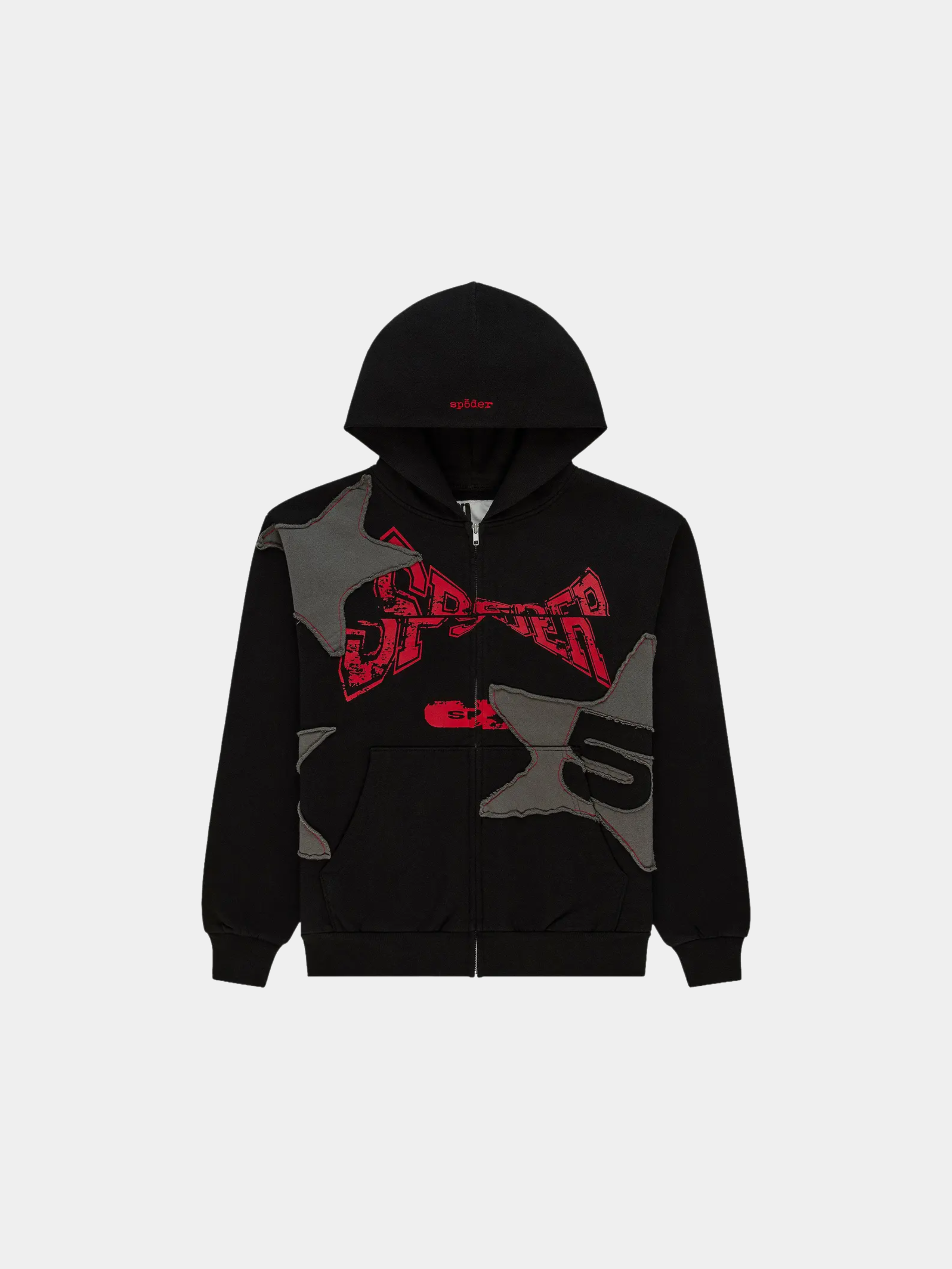Sp5der Big Star Full Zip Hoodie 'Black'