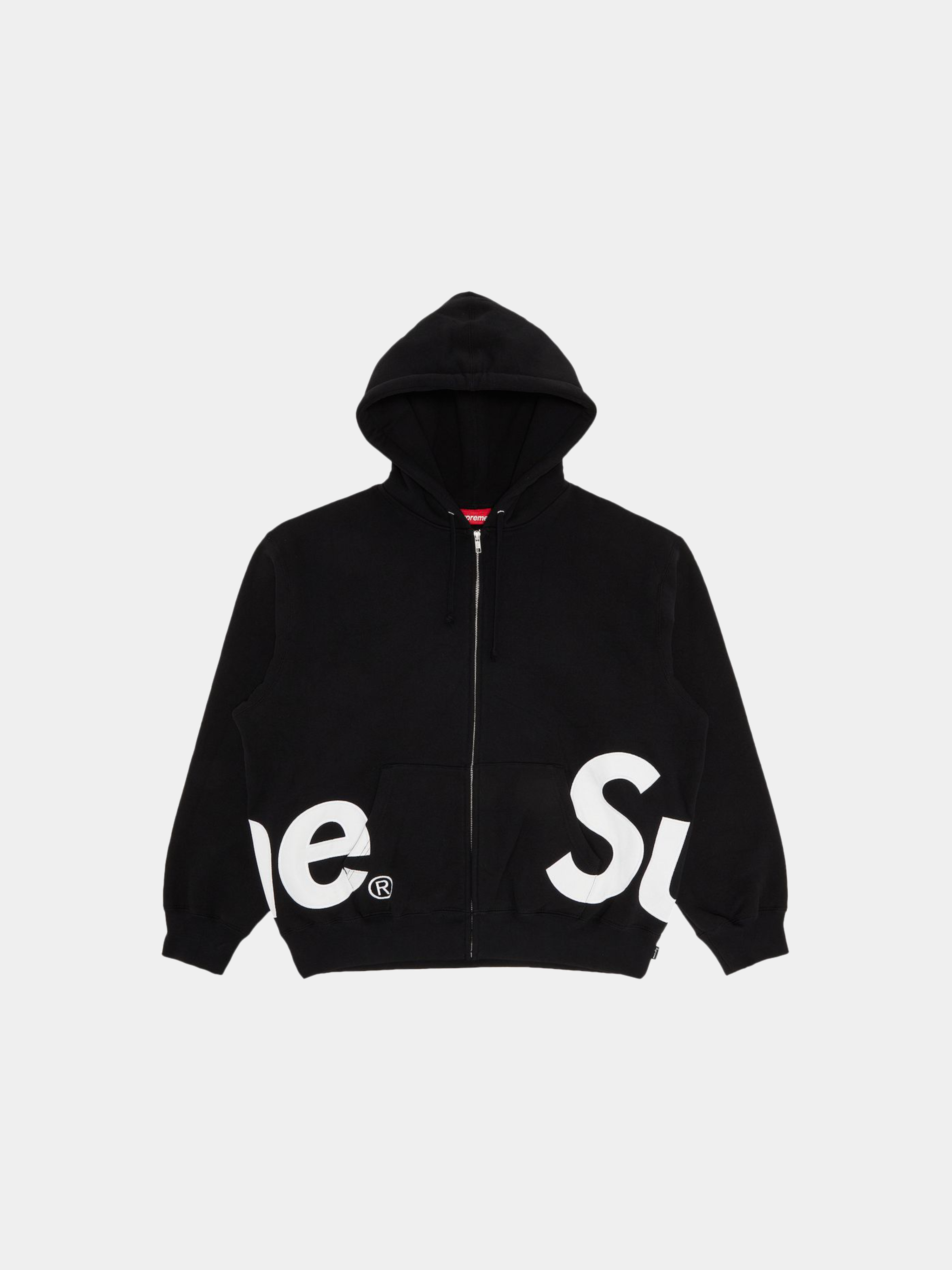 Supreme Big Logo Zip Up Hooded Sweatshirt 'Black'