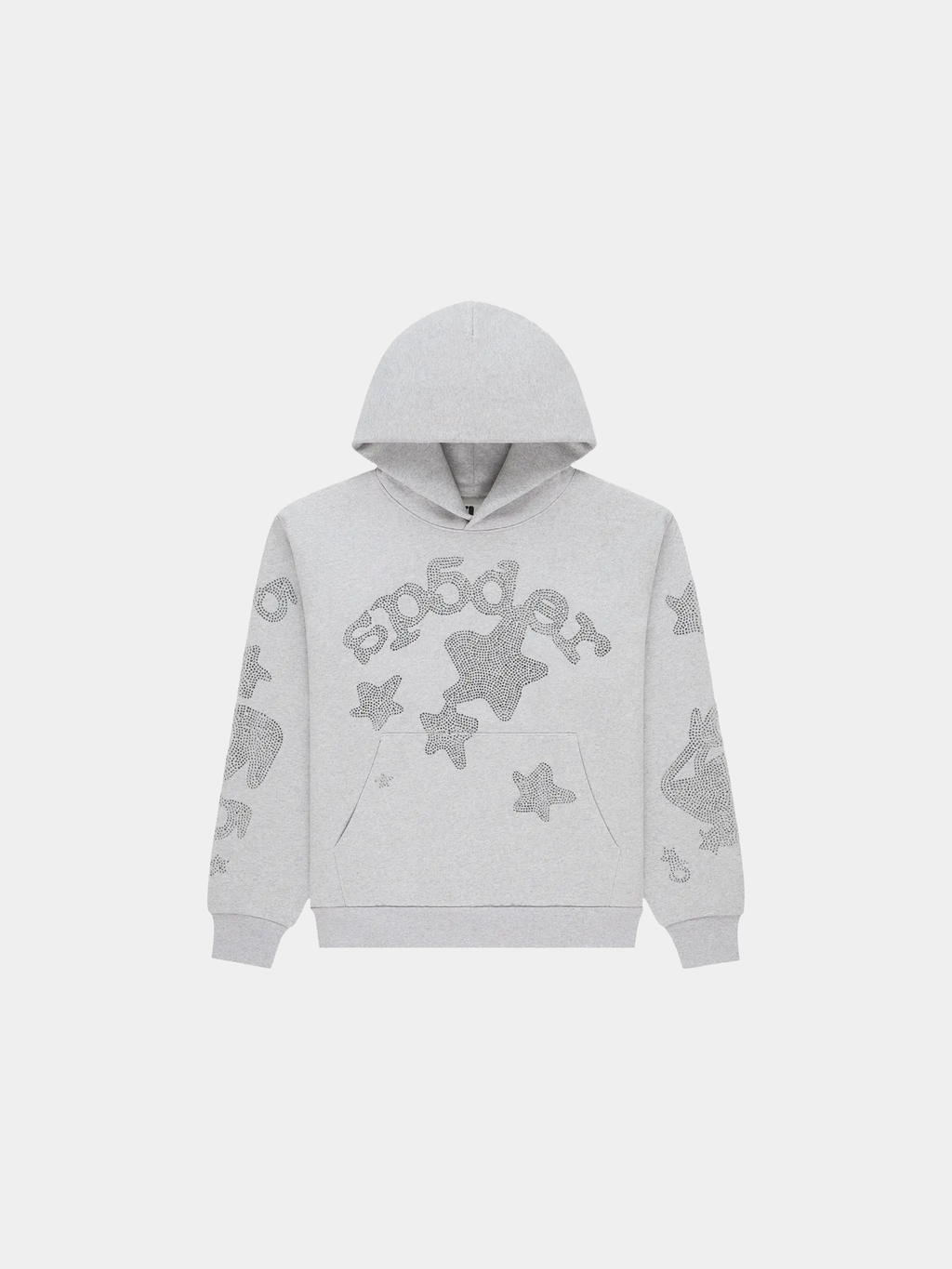 Sp5der Rhinestone Beluga Hoodie 'Heather Grey'