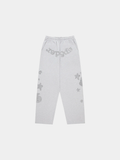 Sp5der Rhinestone Beluga V2 Wide Leg Sweatpant 'Heather Grey'