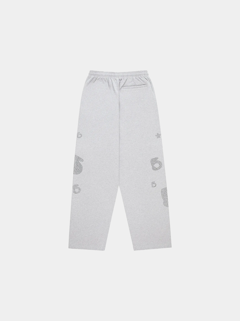 Sp5der Rhinestone Beluga V2 Wide Leg Sweatpant 'Heather Grey'