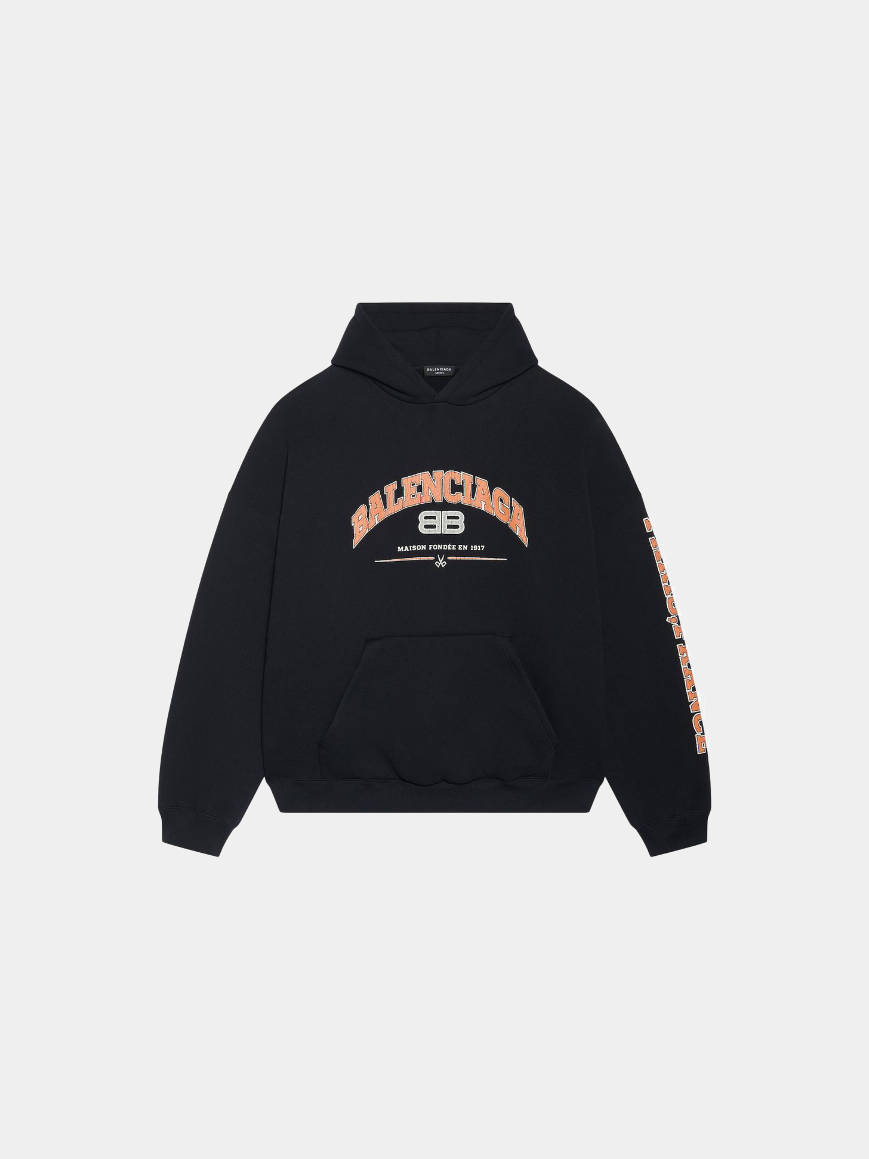 Balenciaga Wide Fit Hoodie 'Black/Orange/White'