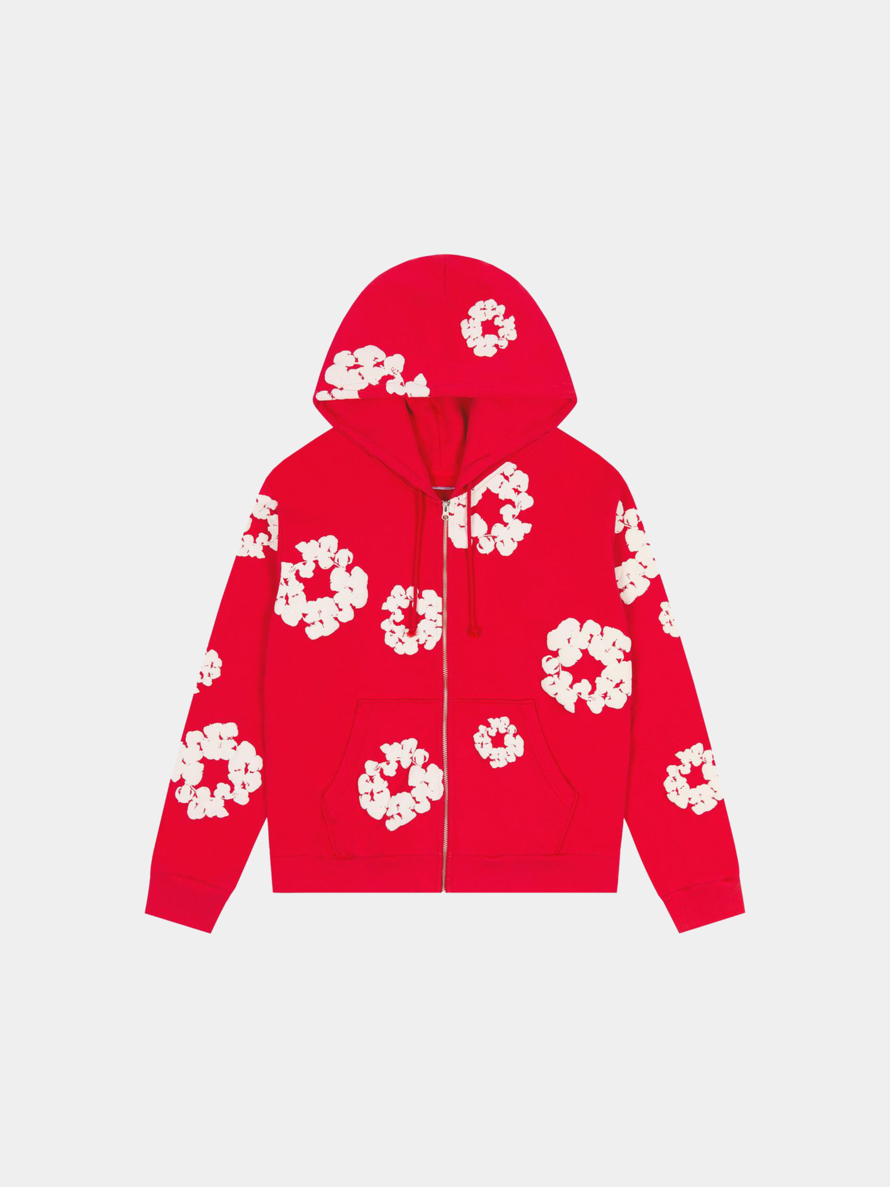 Denim Tears Cotton Wreath Zip Hoodie 'Red'