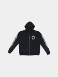 Chrome Hearts Horseshoe Floral Cross-Sleeve Zip Up Hoodie 'Black/White'