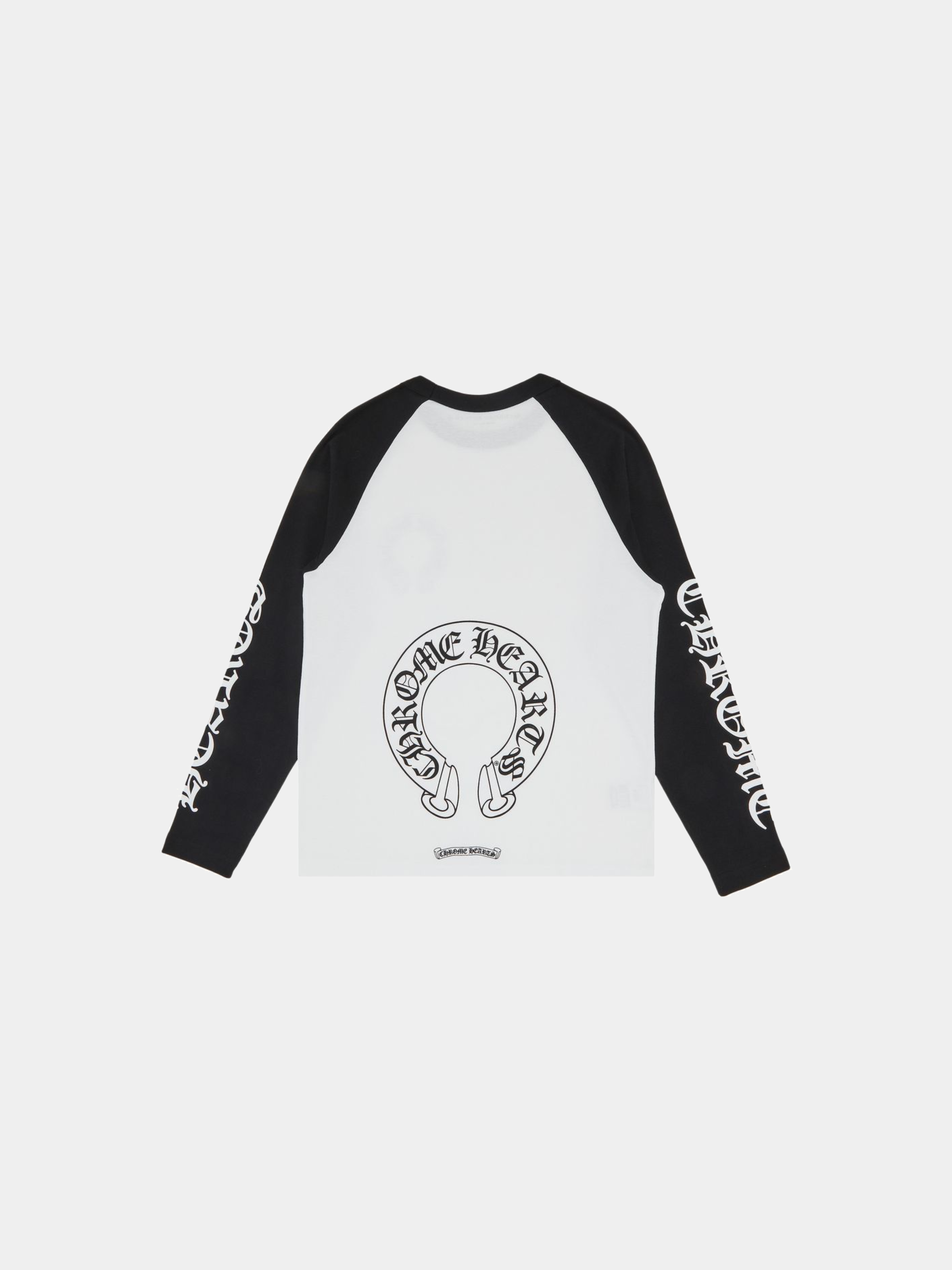 Chrome Hearts Horseshoe Neck Logo 3/4 Shirt 'Black/White'