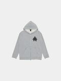 Chrome Hearts Paper Jam Triple Leather Cross Zip Up Hoodie 'Grey Heather'