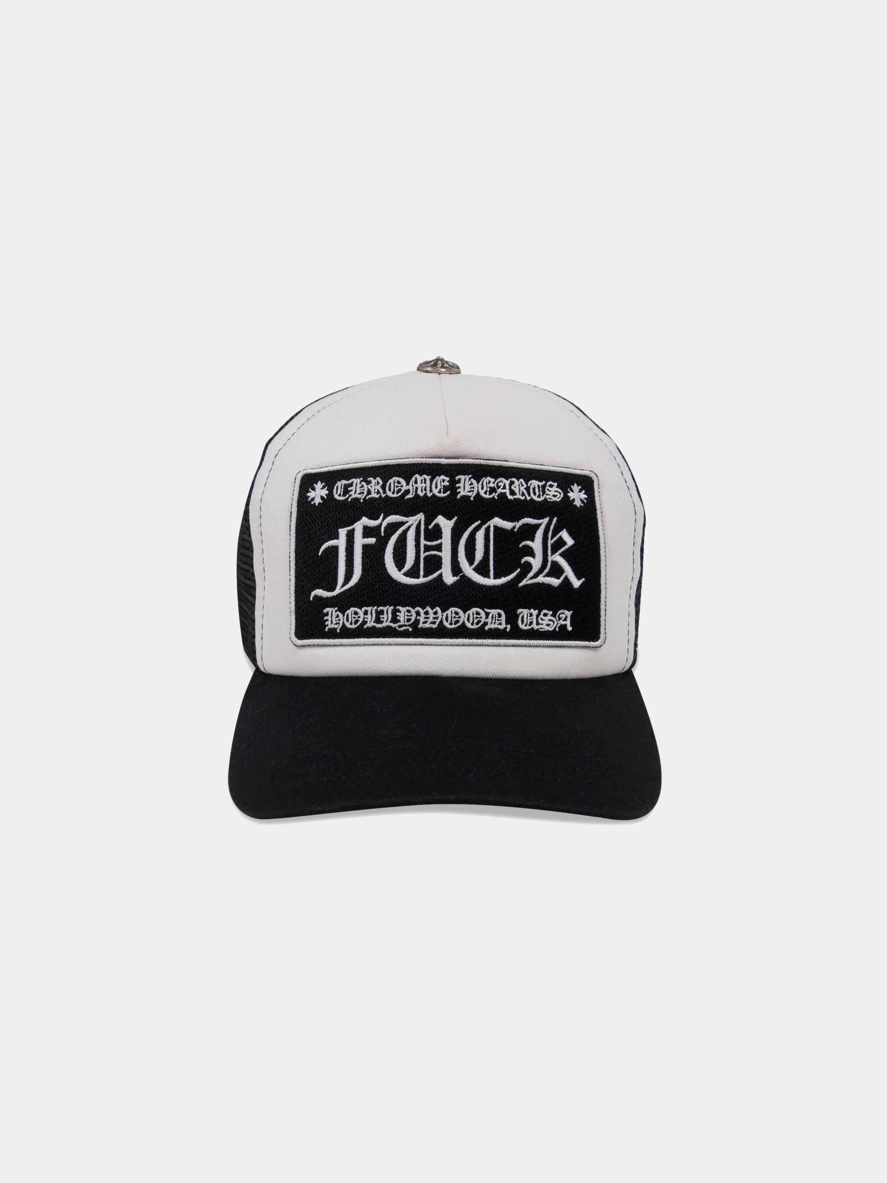 Chrome Hearts FUCK Hollywood Trucker Hat 'Black/White'
