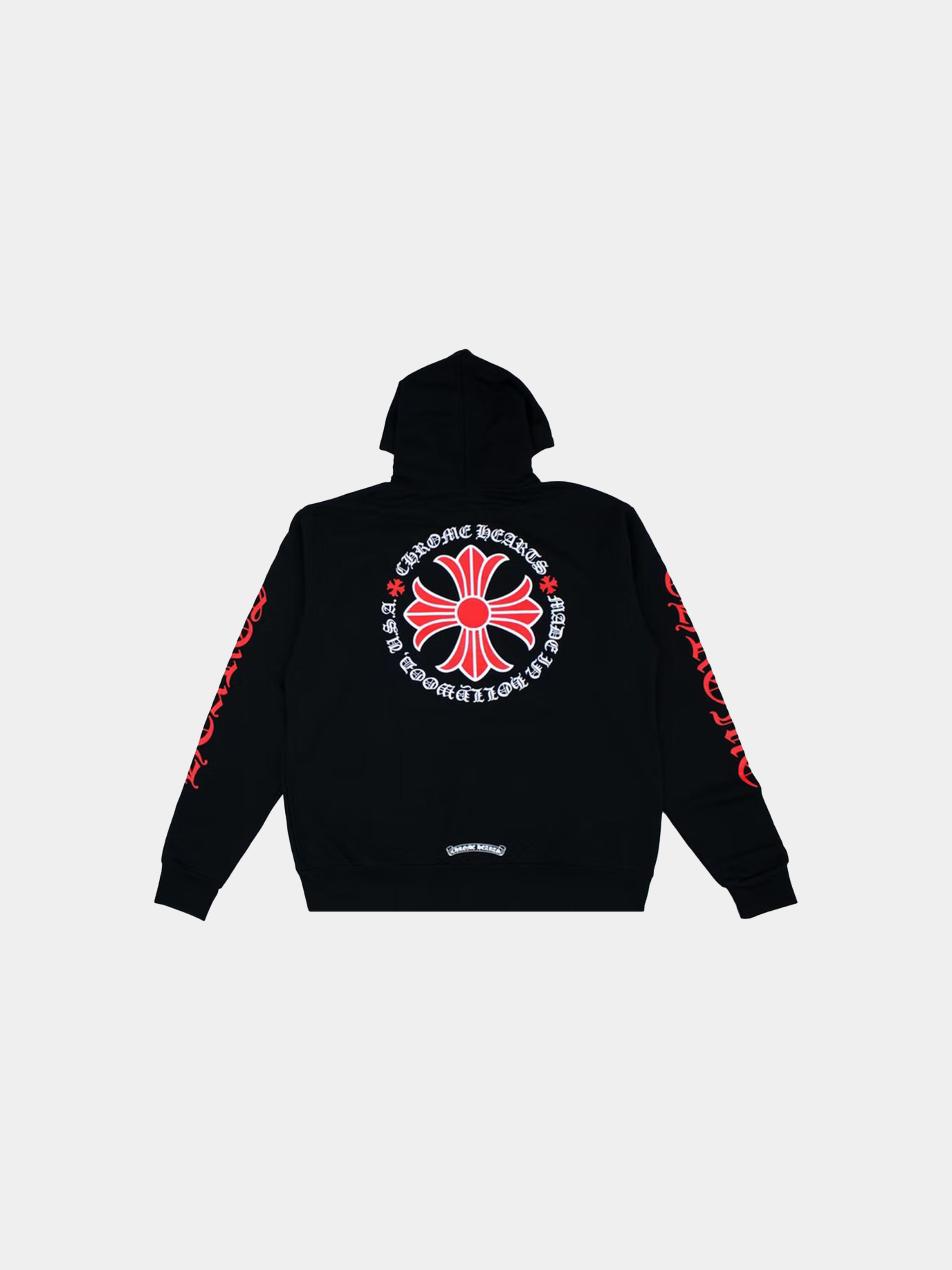 Chrome Hearts Made In Hollywood Plus Cross Zip Up Hoodie 'Black/Red'