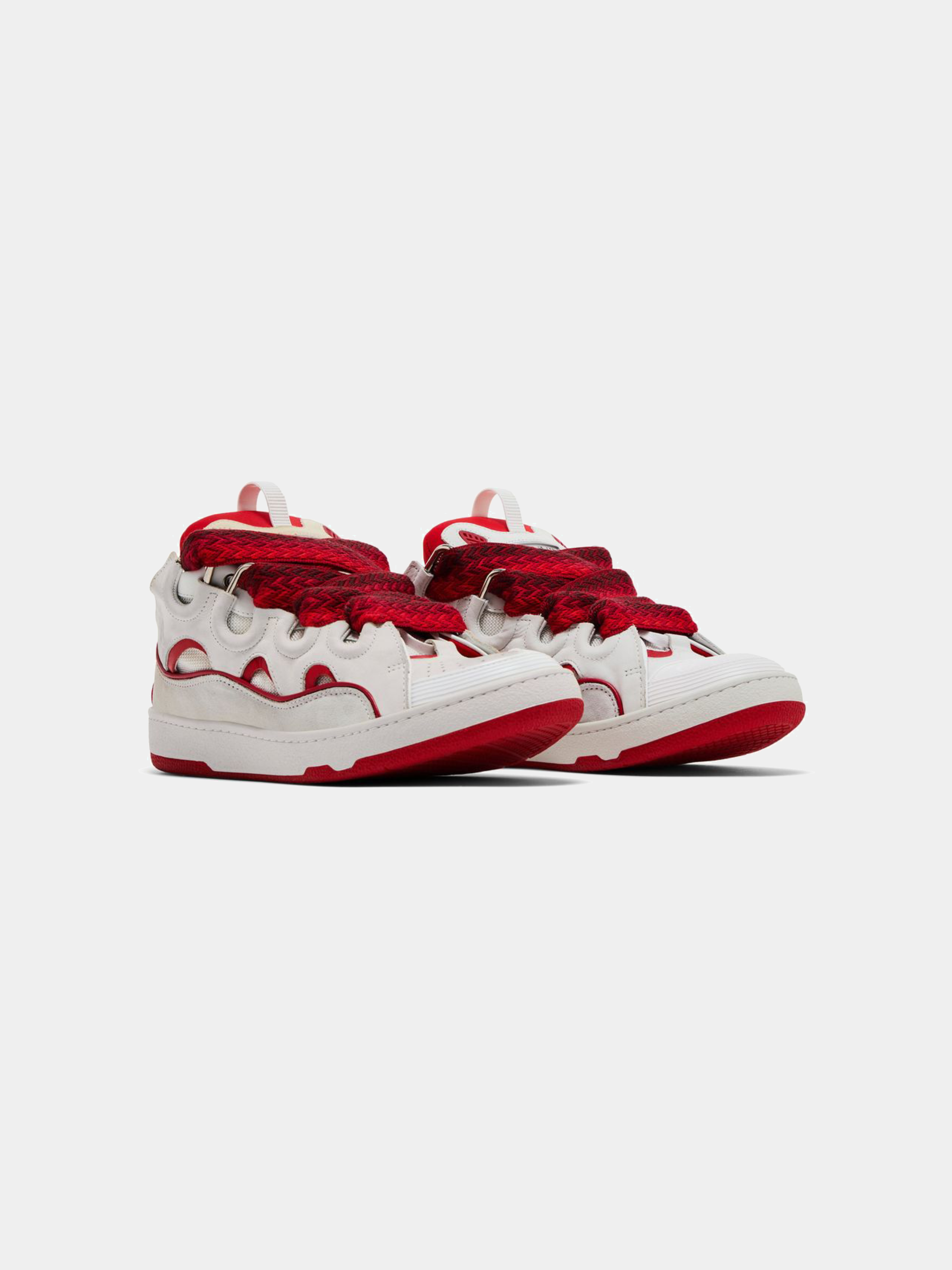 Lanvin Curb Sneakers 'White Red'