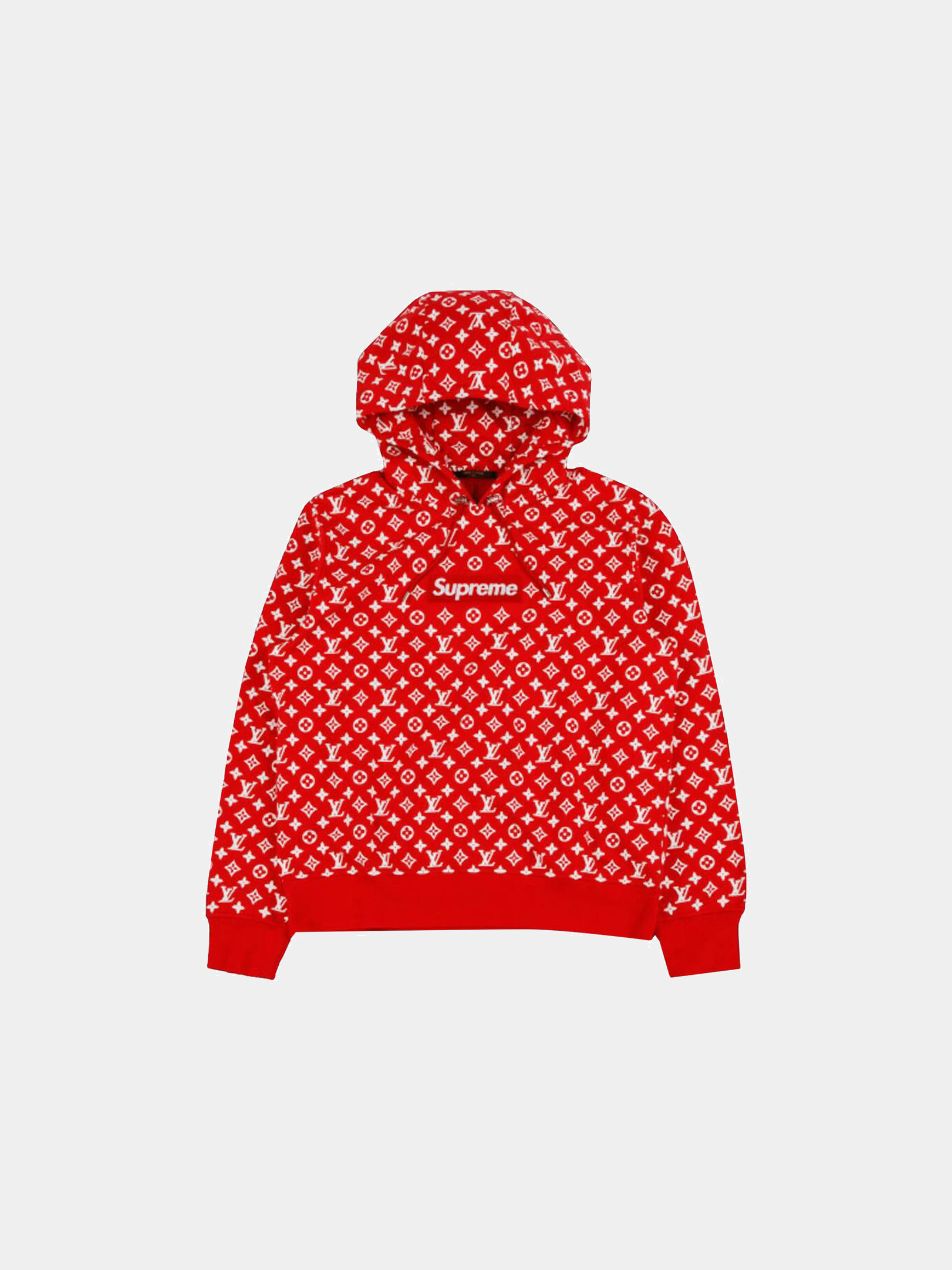 Louis Vuitton x Supreme Box Logo Hooded Sweatshirt 'Red'