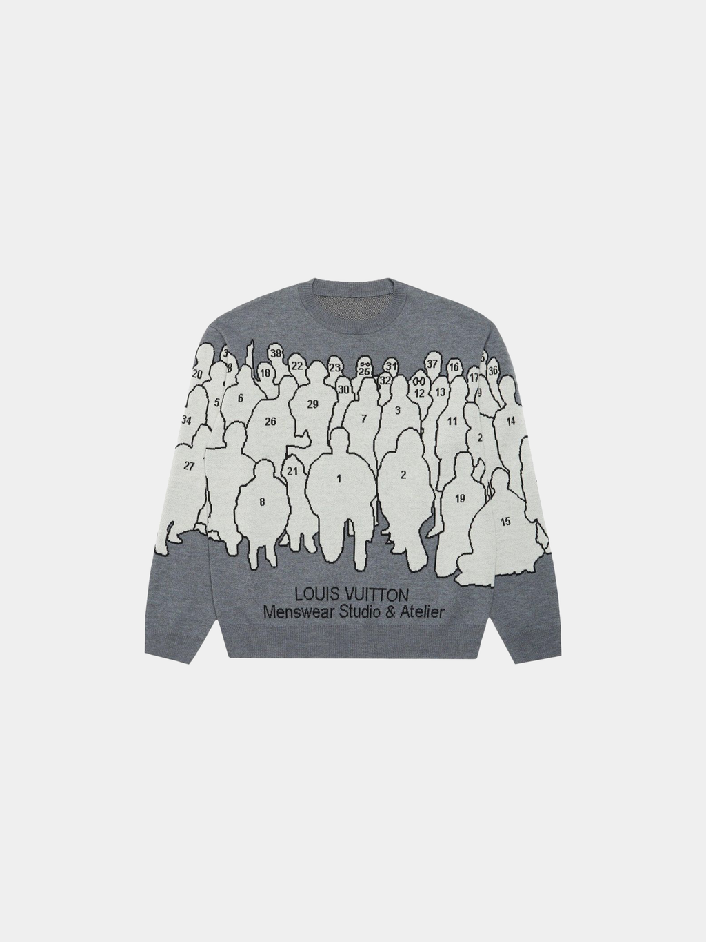 Louis Vuitton Studio Jacquard Crewneck Sweater 'Grey'