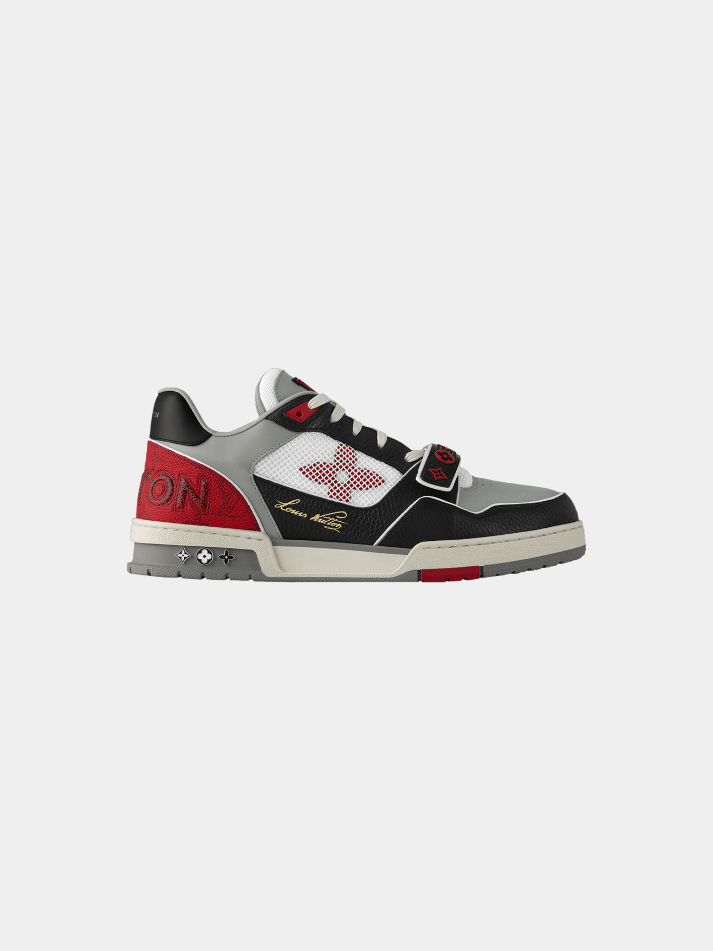 Louis Vuitton Trainer Low 'Velcro Strap - Black Grey Red'