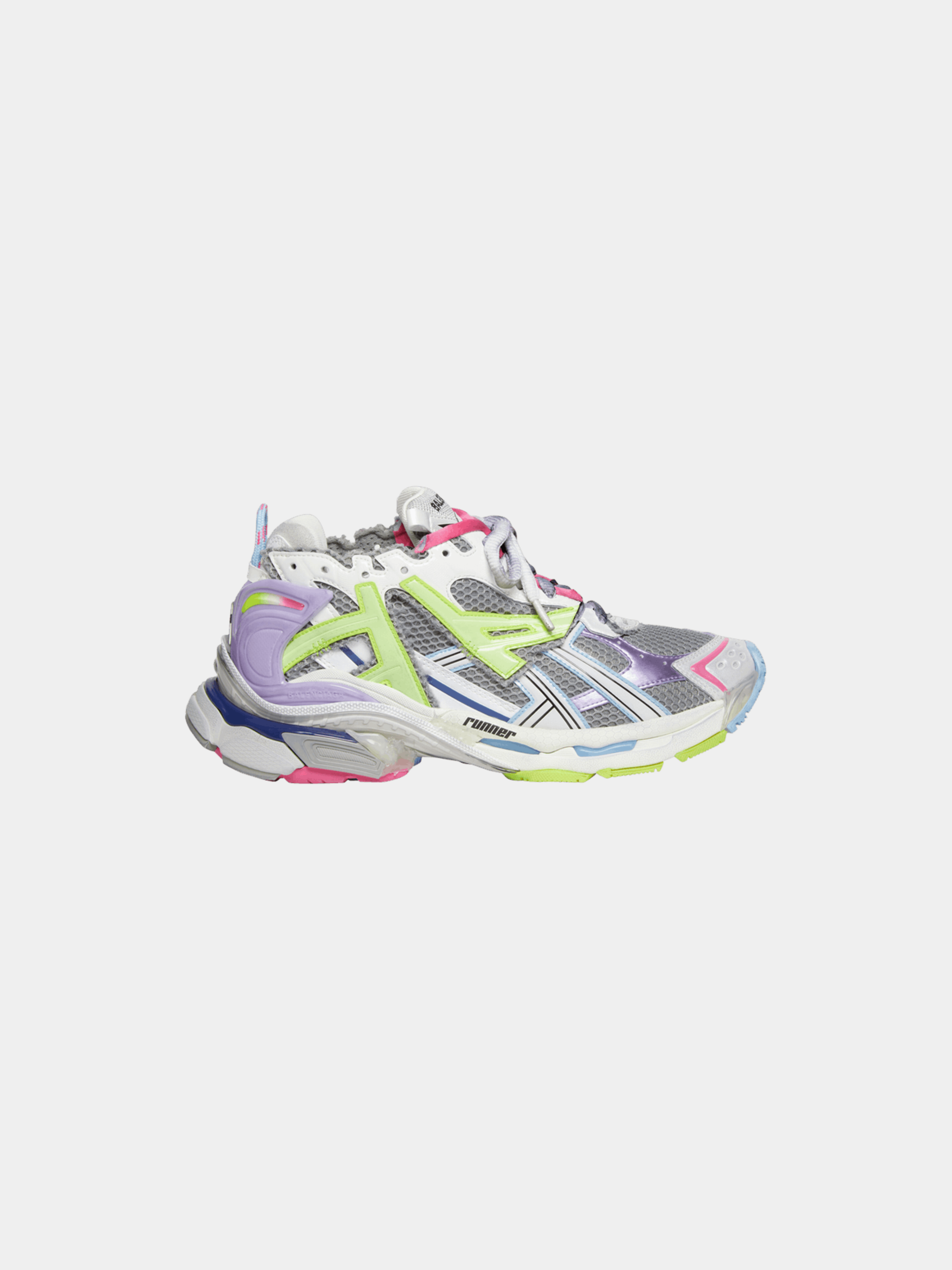 Balenciaga Runner Sneaker 'Grey Light Purple Neon Yellow'
