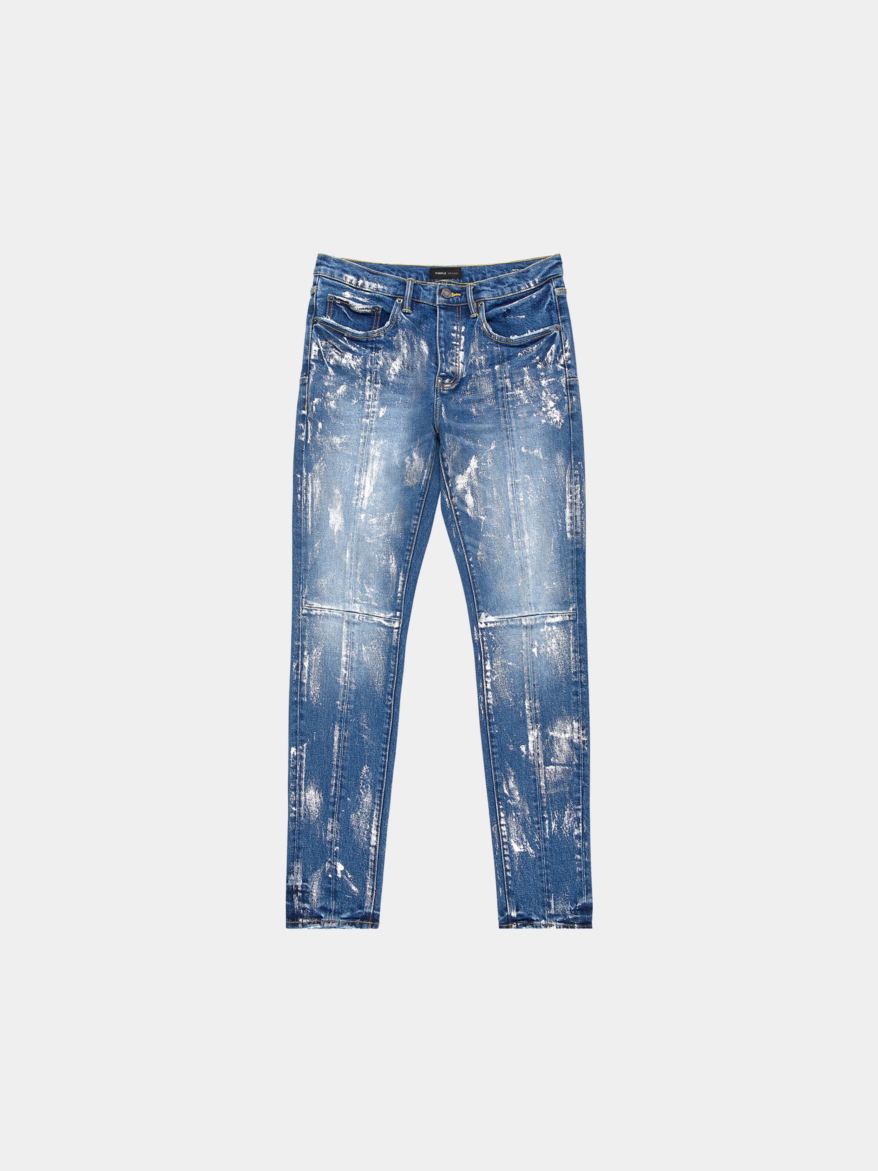 PURPLE BRAND P001 Angel Silver Foil Cross Jeans