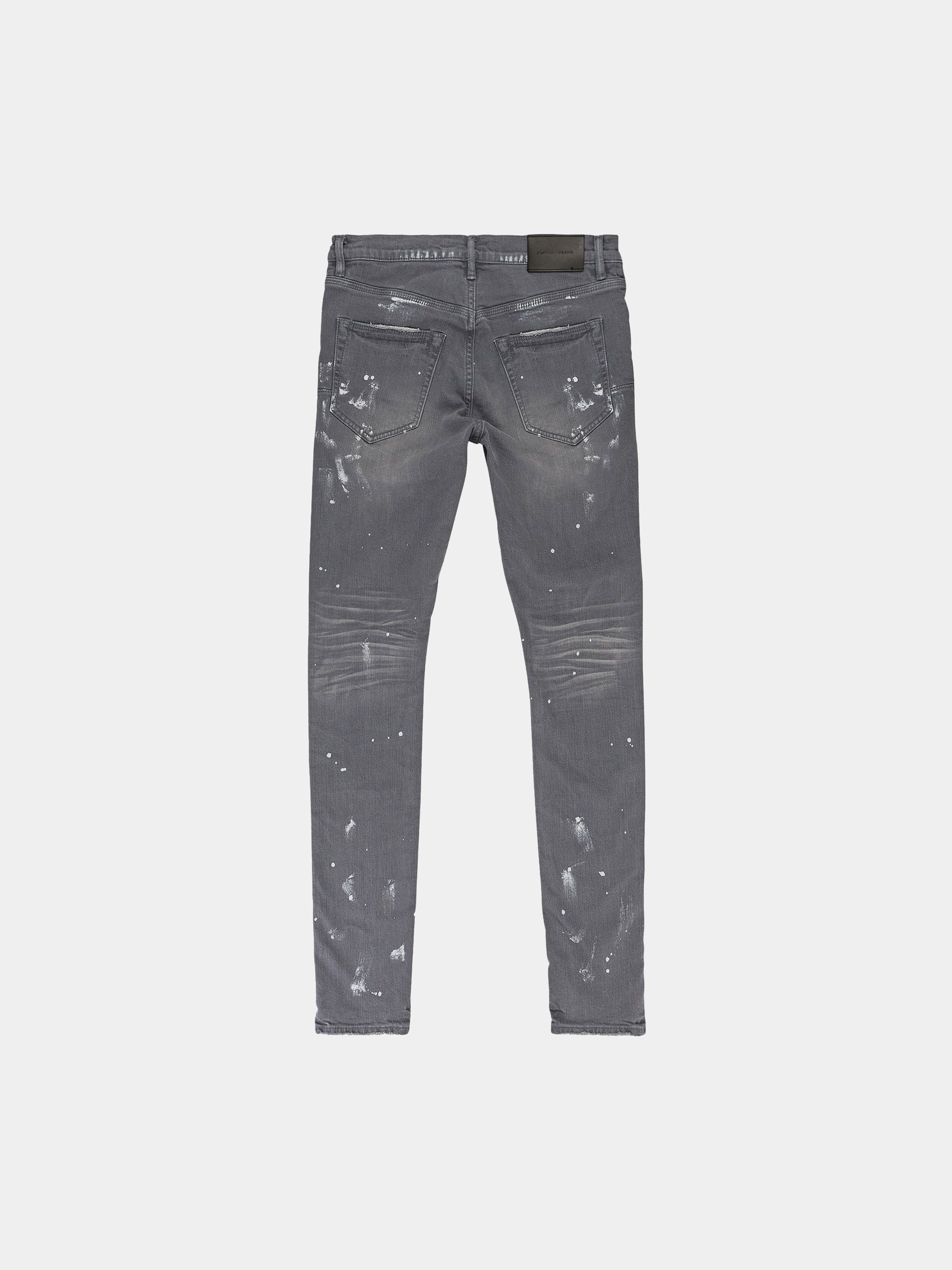 PURPLE BRAND Worn Knee Slit Skinny Jeans 'Grey'