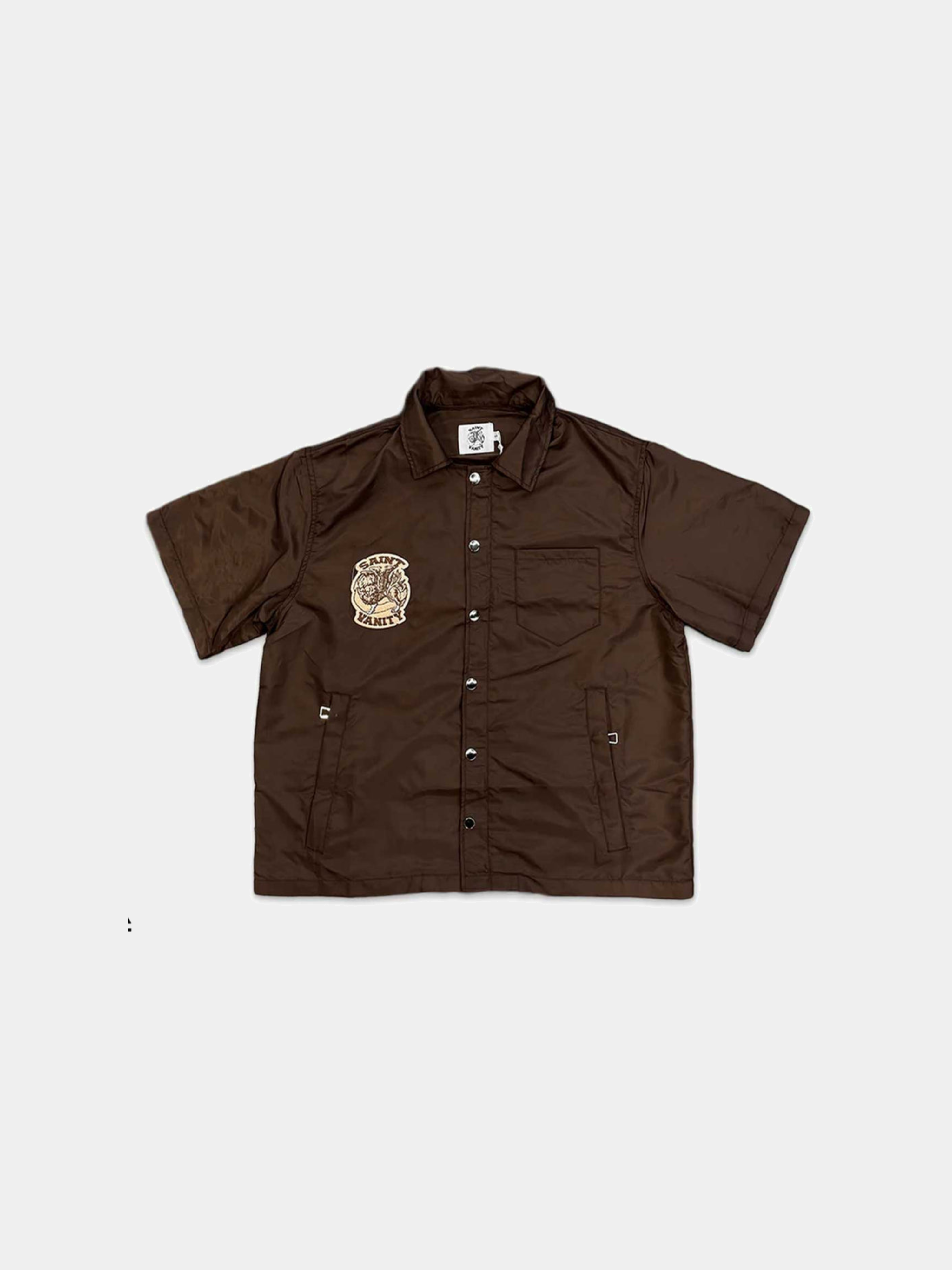 Saint Vanity Nylon Button Zip Up Tee Brown (Detachable Hood) 'Brown'