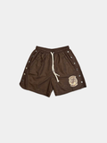Saint Vanity Nylon Logo Button Shorts 'Brown'