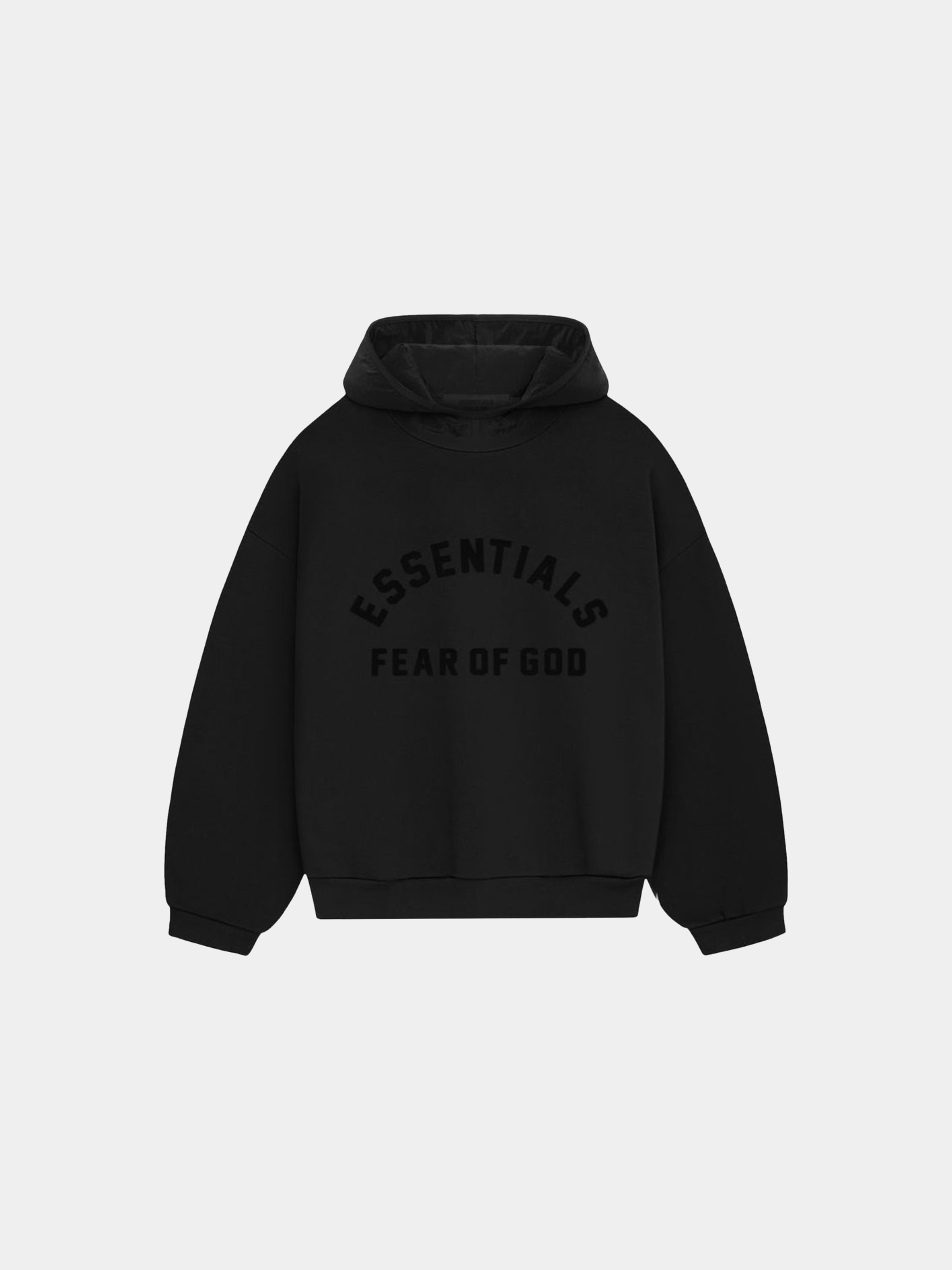 Fear of God Essentials Nylon Fleece Hoodie 'Jet Black/Jet Black'