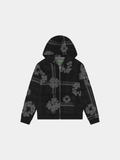 Denim Tears Plaid Cotton Wreath Zip Hoodie 'Black'