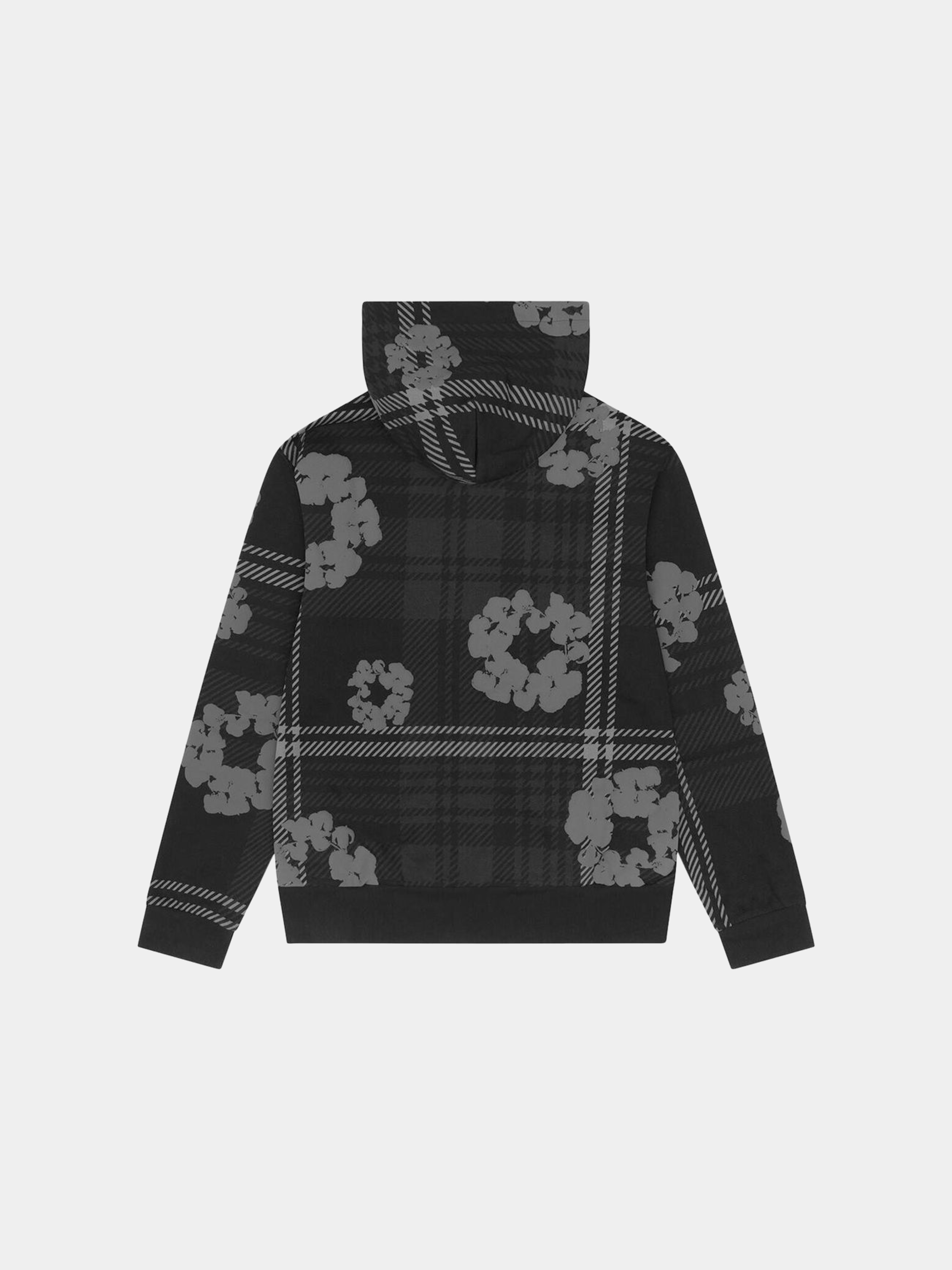 Denim Tears Plaid Cotton Wreath Zip Hoodie 'Black'