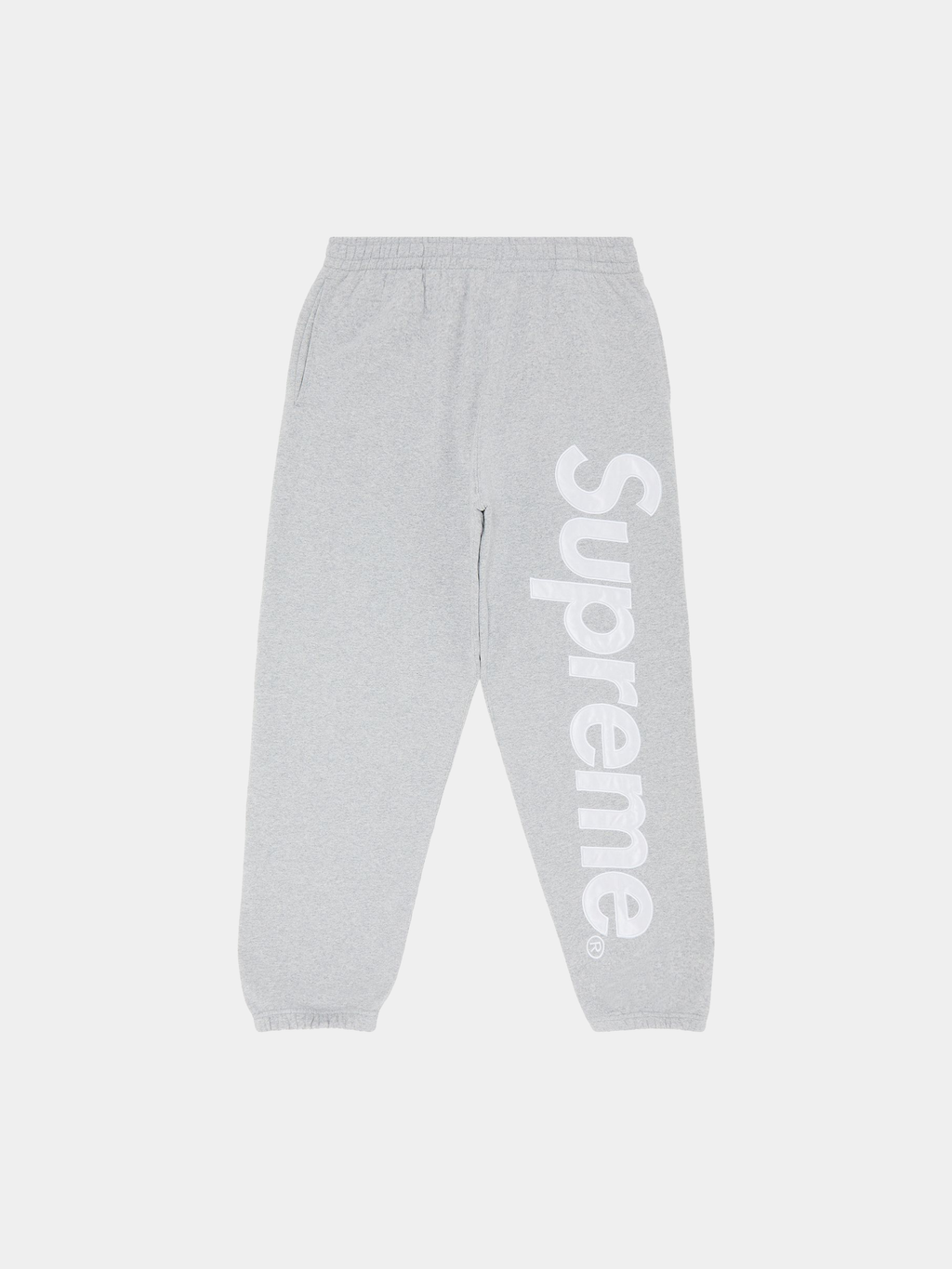 Supreme Satin Appliqué Sweatpant 'Heather Grey'