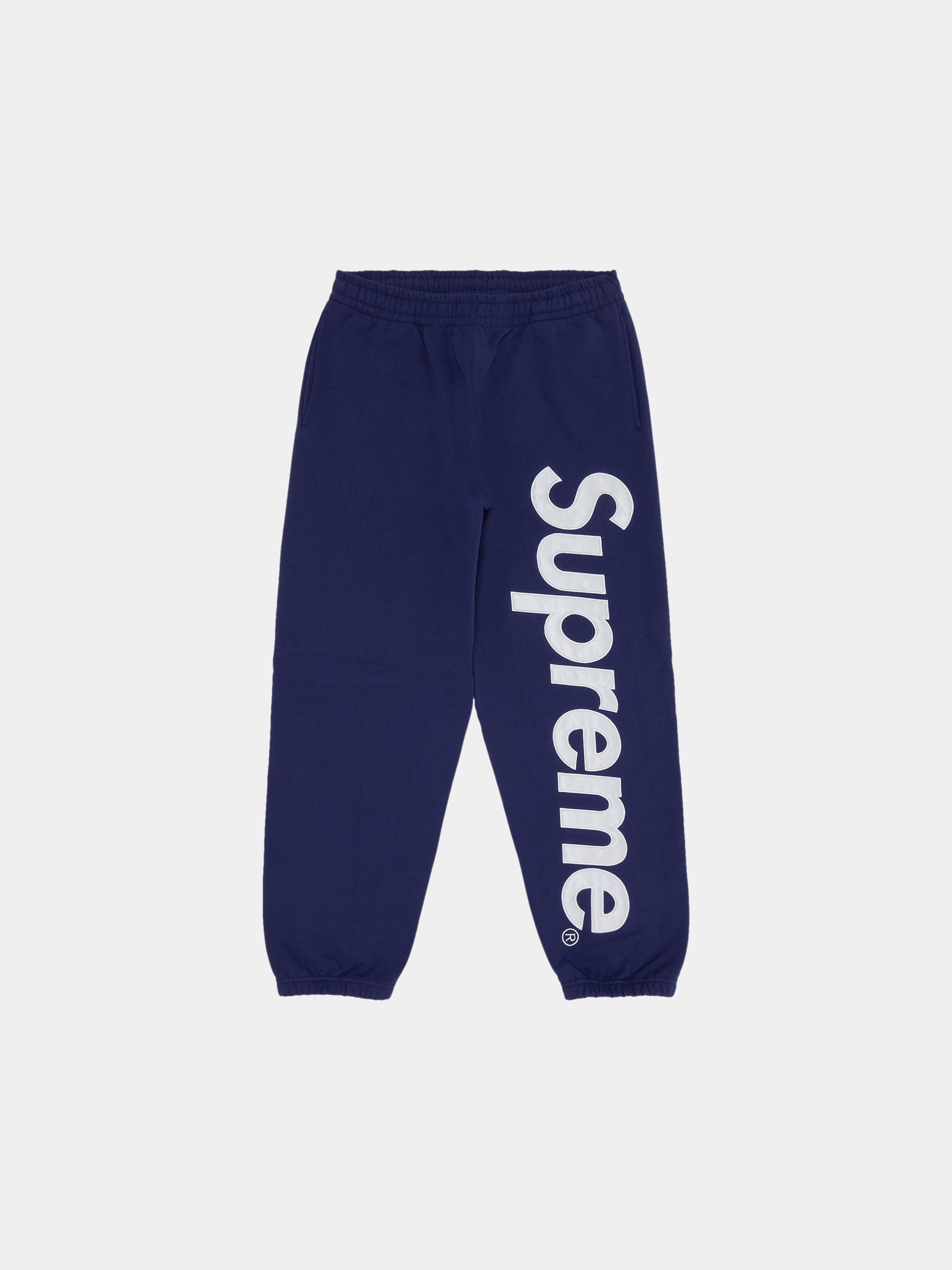 Supreme Satin Appliqué Sweatpant 'Washed Navy'