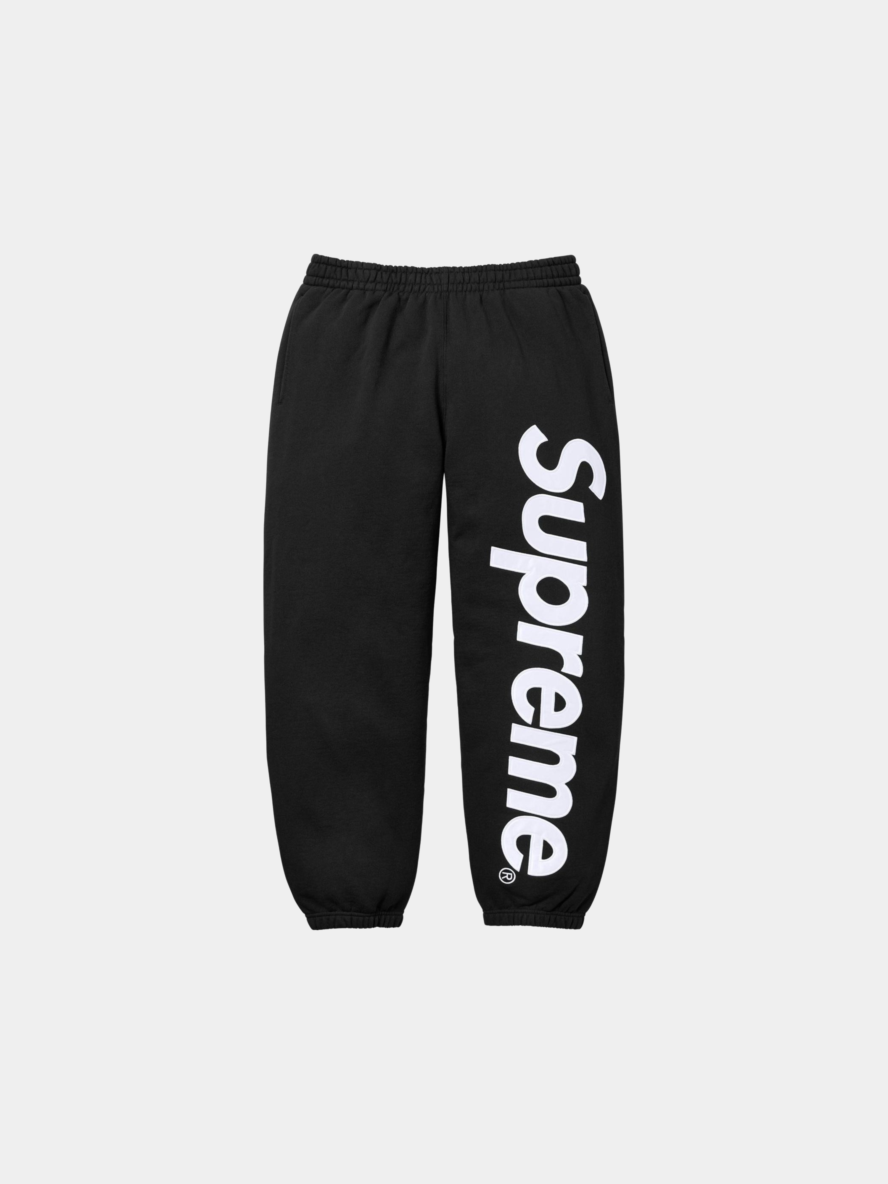 Supreme Satin Appliqué Sweatpant 'Black'