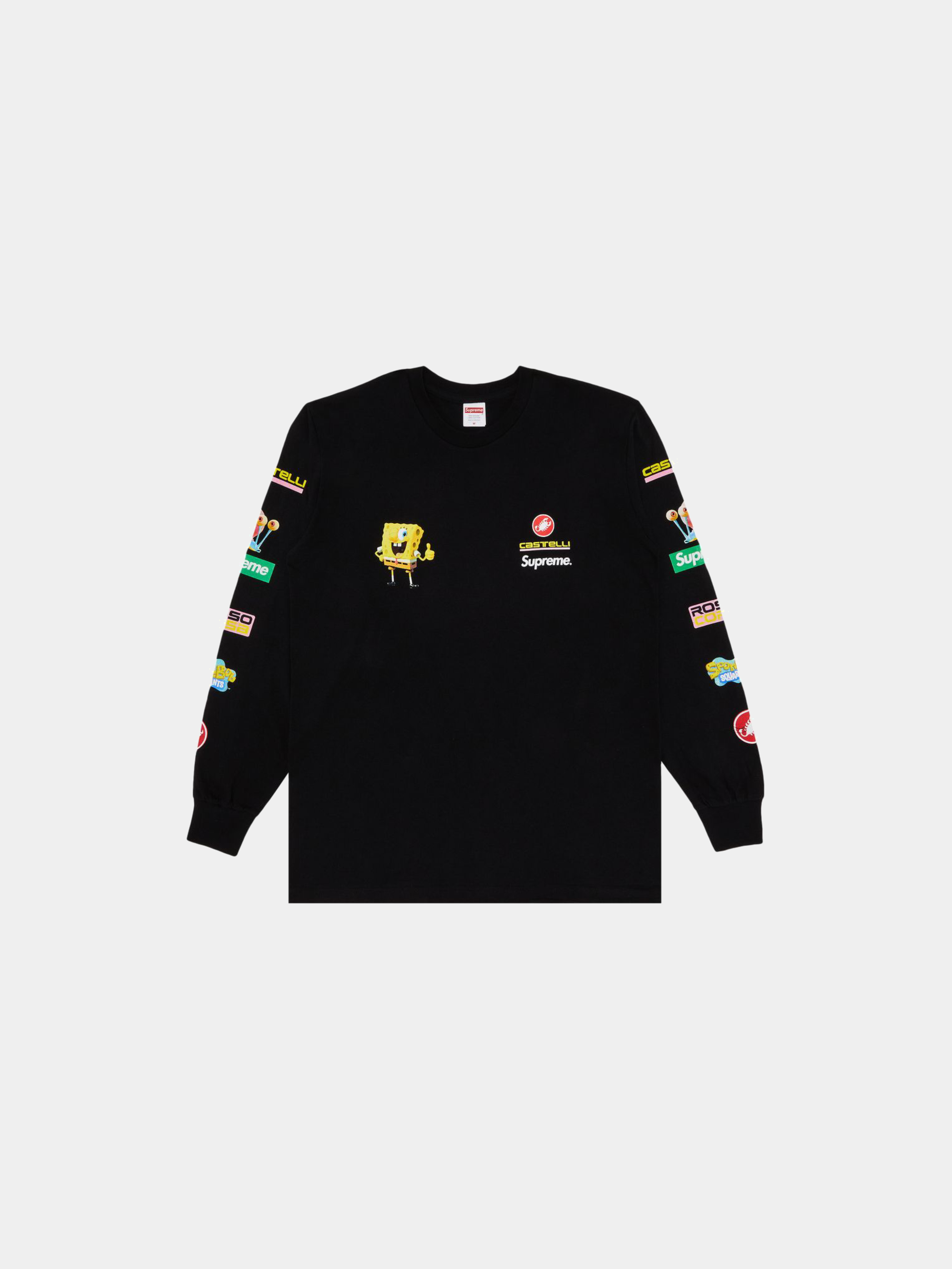 Supreme x Spongebob Squarepants x Castelli Racing Long-Sleeve Tee 'Black'
