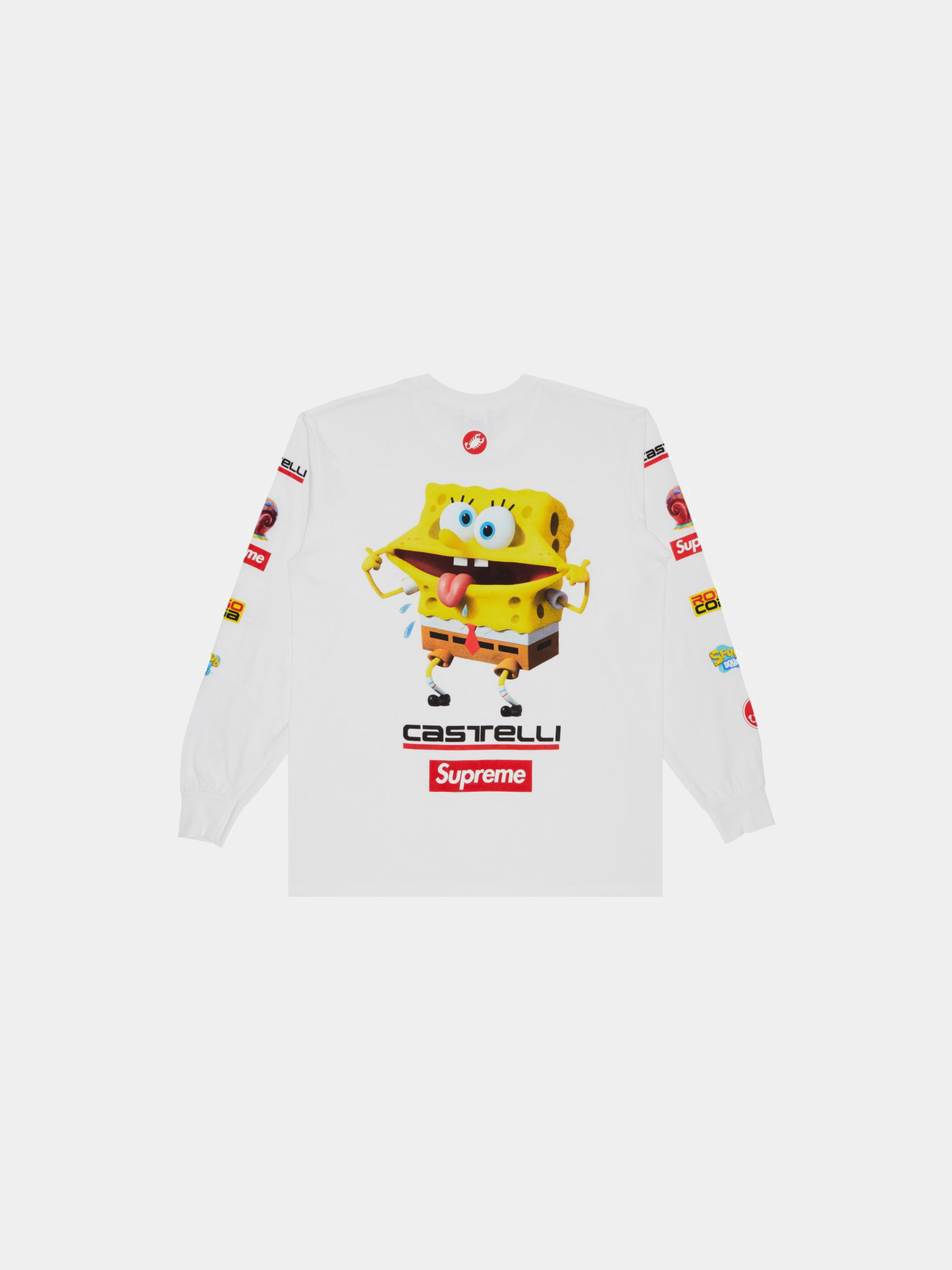 Supreme x Spongebob Squarepants x Castelli Racing Long-Sleeve Tee 'White'