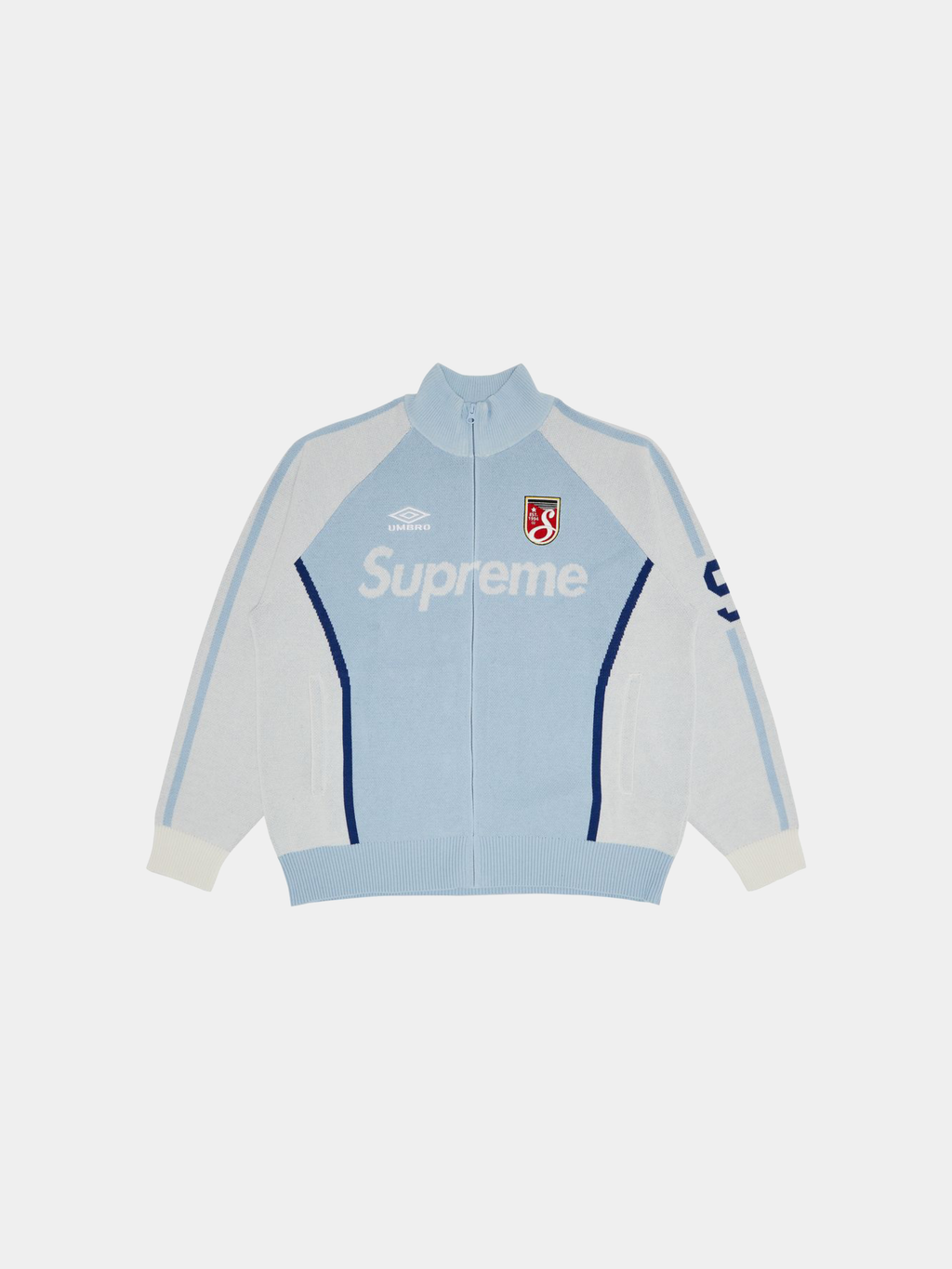 Supreme x Umbro Zip Up Sweater 'Light Blue'