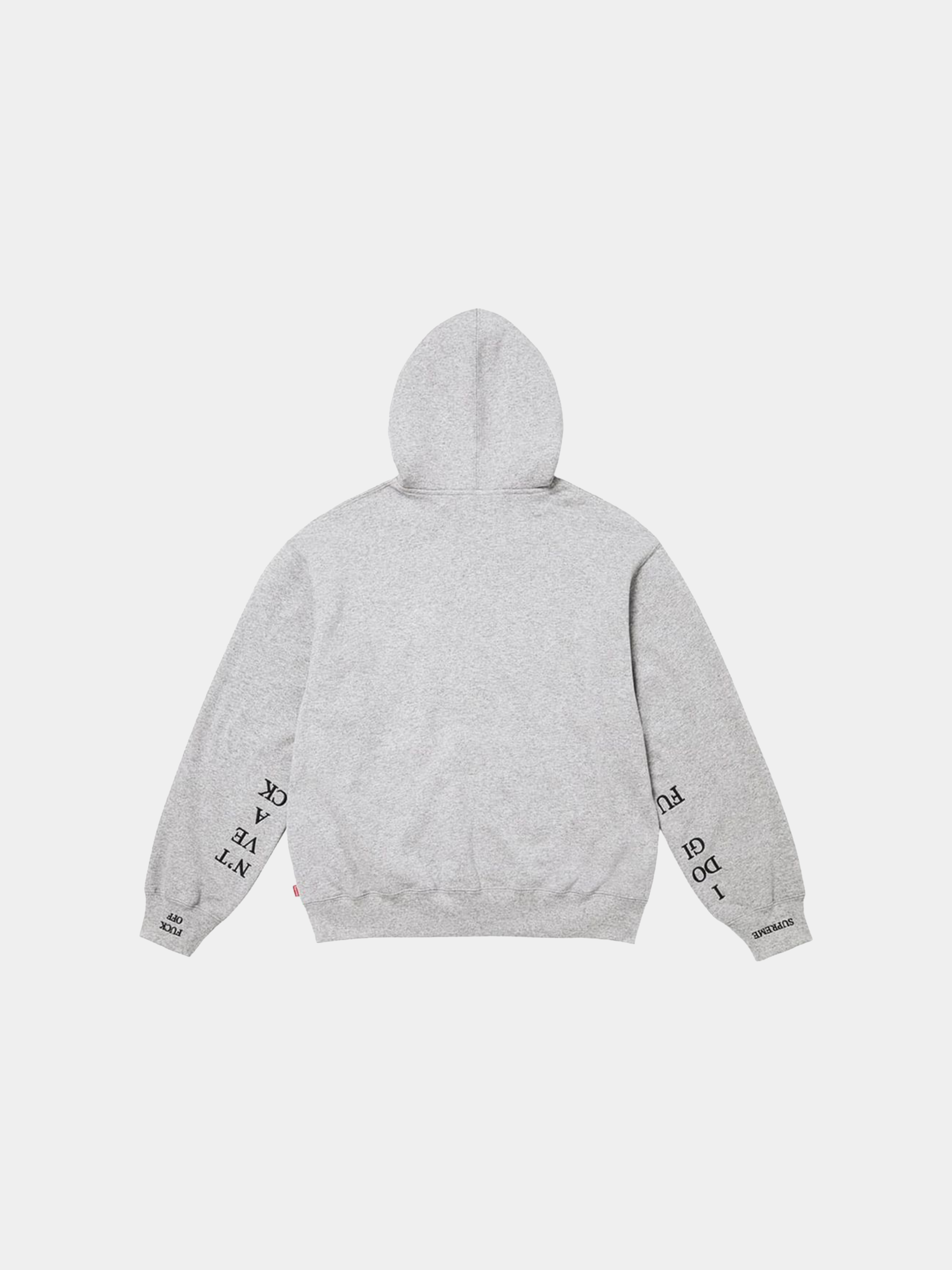 Supreme Idgaf Zip Up Hooded Sweatshirt 'Heather Grey'