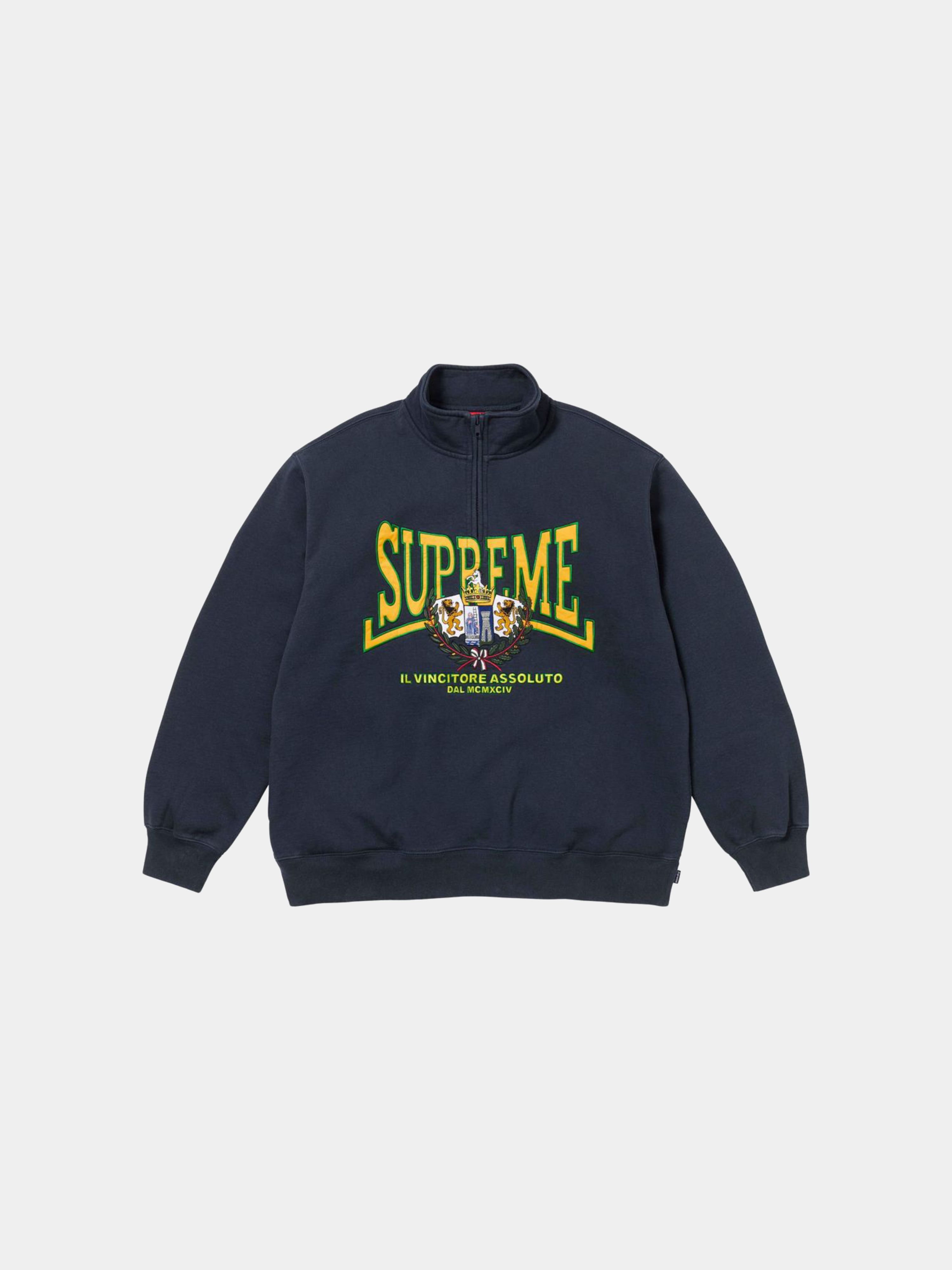 Supreme Crest Appliqué Half Zip Pullover 'Navy'