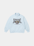 Supreme Crest Appliqué Half Zip Pullover 'Light Blue'