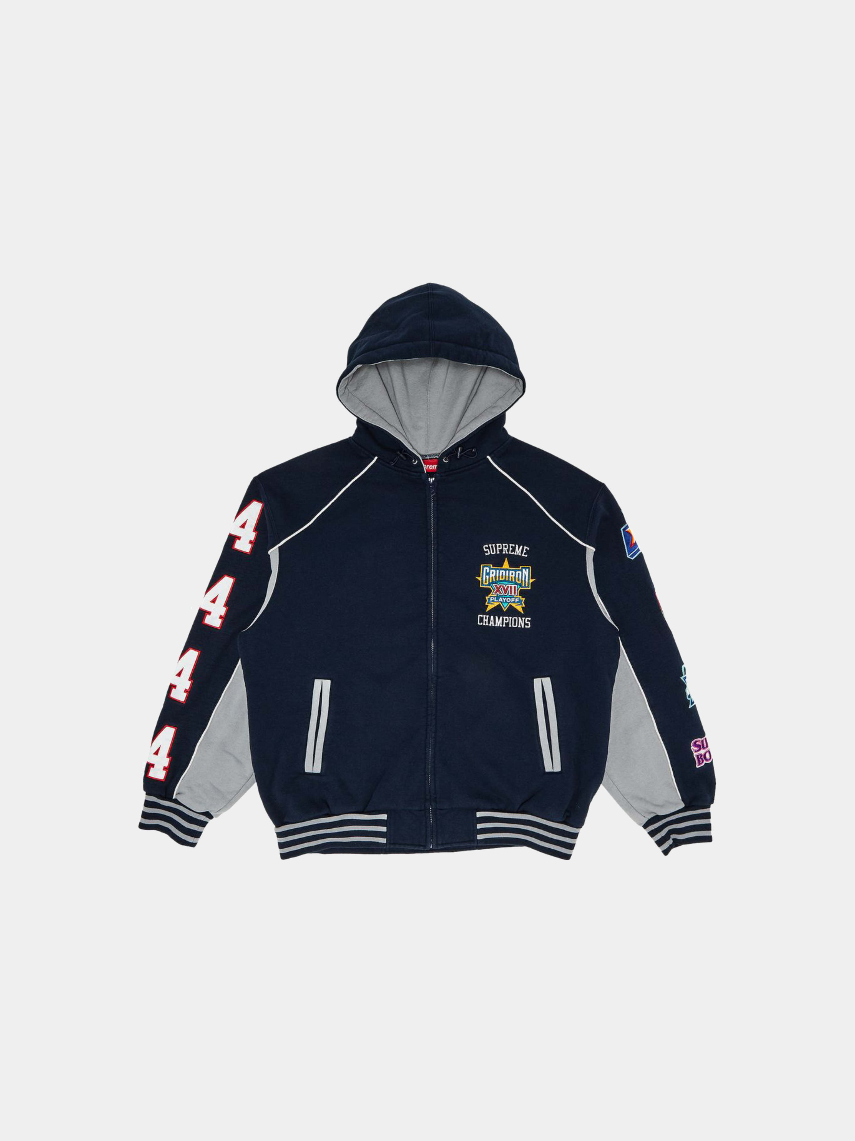 Supreme Playoffs Zip Up Hooded Sweatshirt 'Navy'