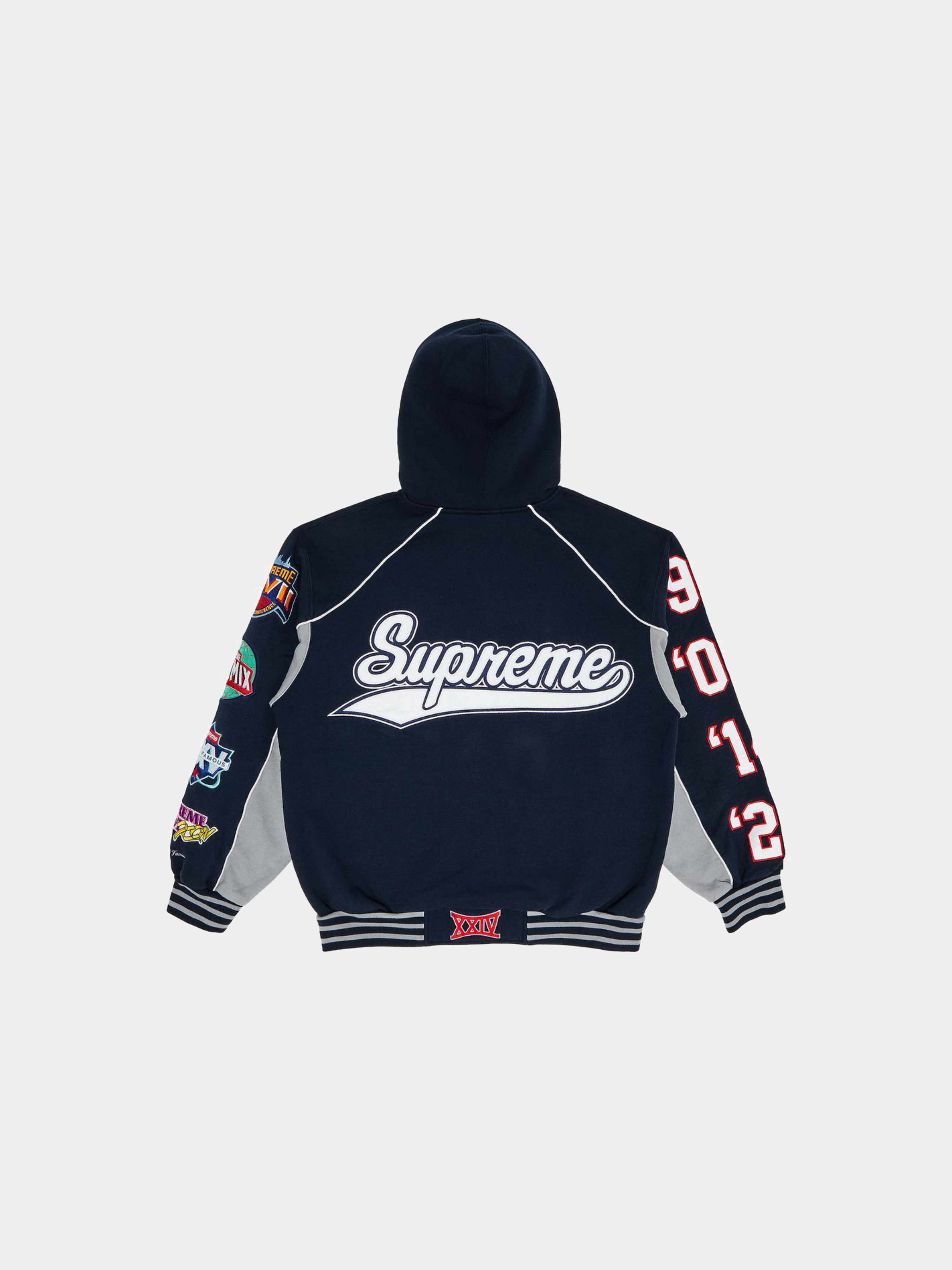 Supreme Playoffs Zip Up Hooded Sweatshirt 'Navy'
