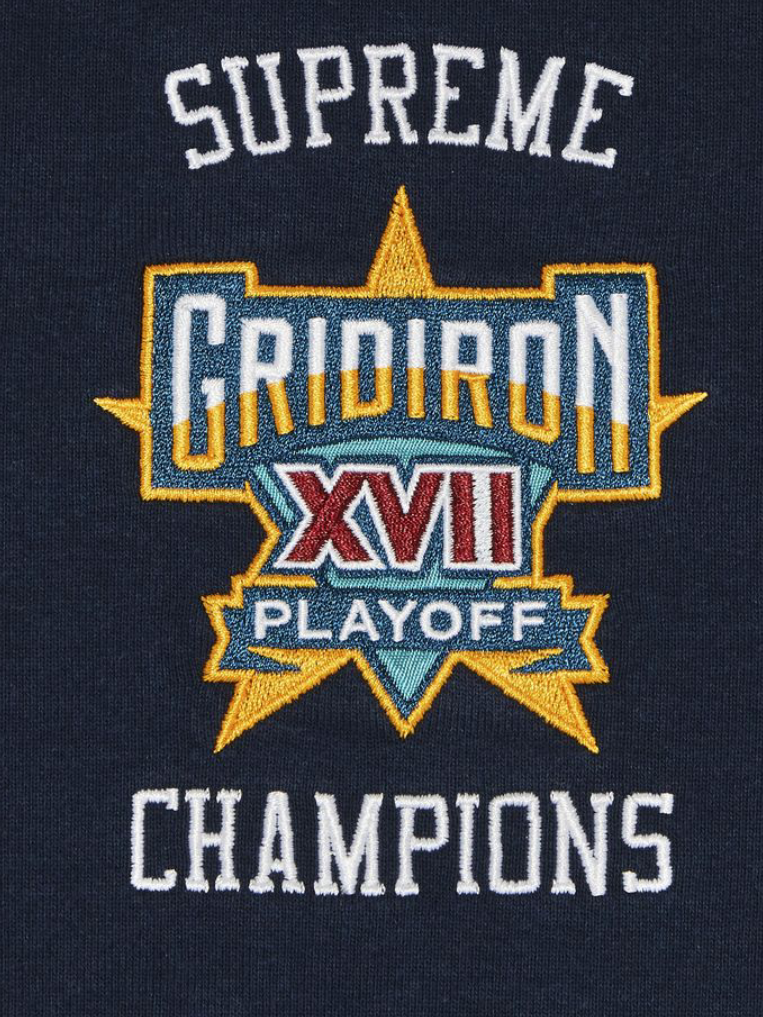 Supreme Playoffs Zip Up Hooded Sweatshirt 'Navy'