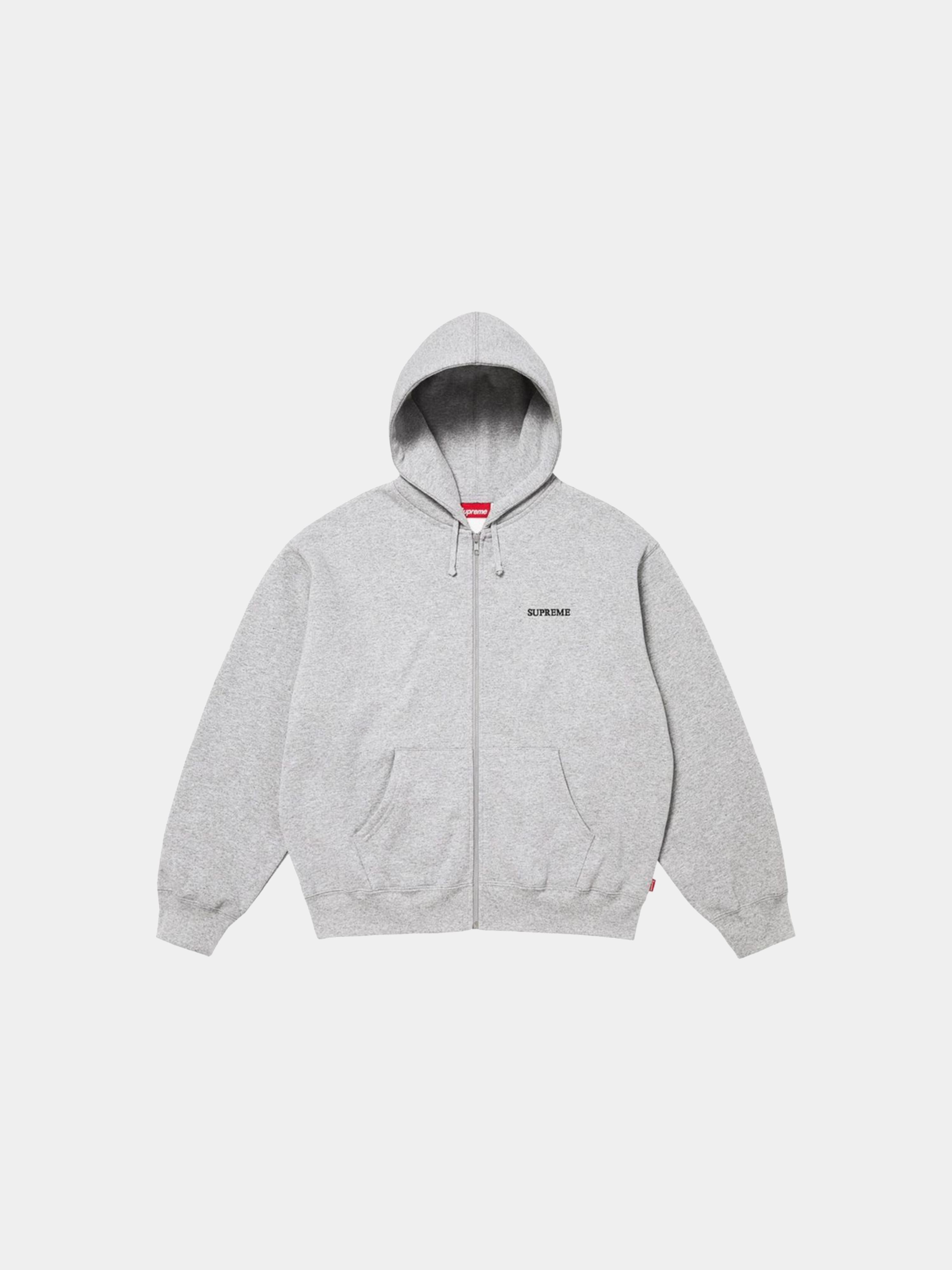 Supreme Idgaf Zip Up Hooded Sweatshirt 'Heather Grey'