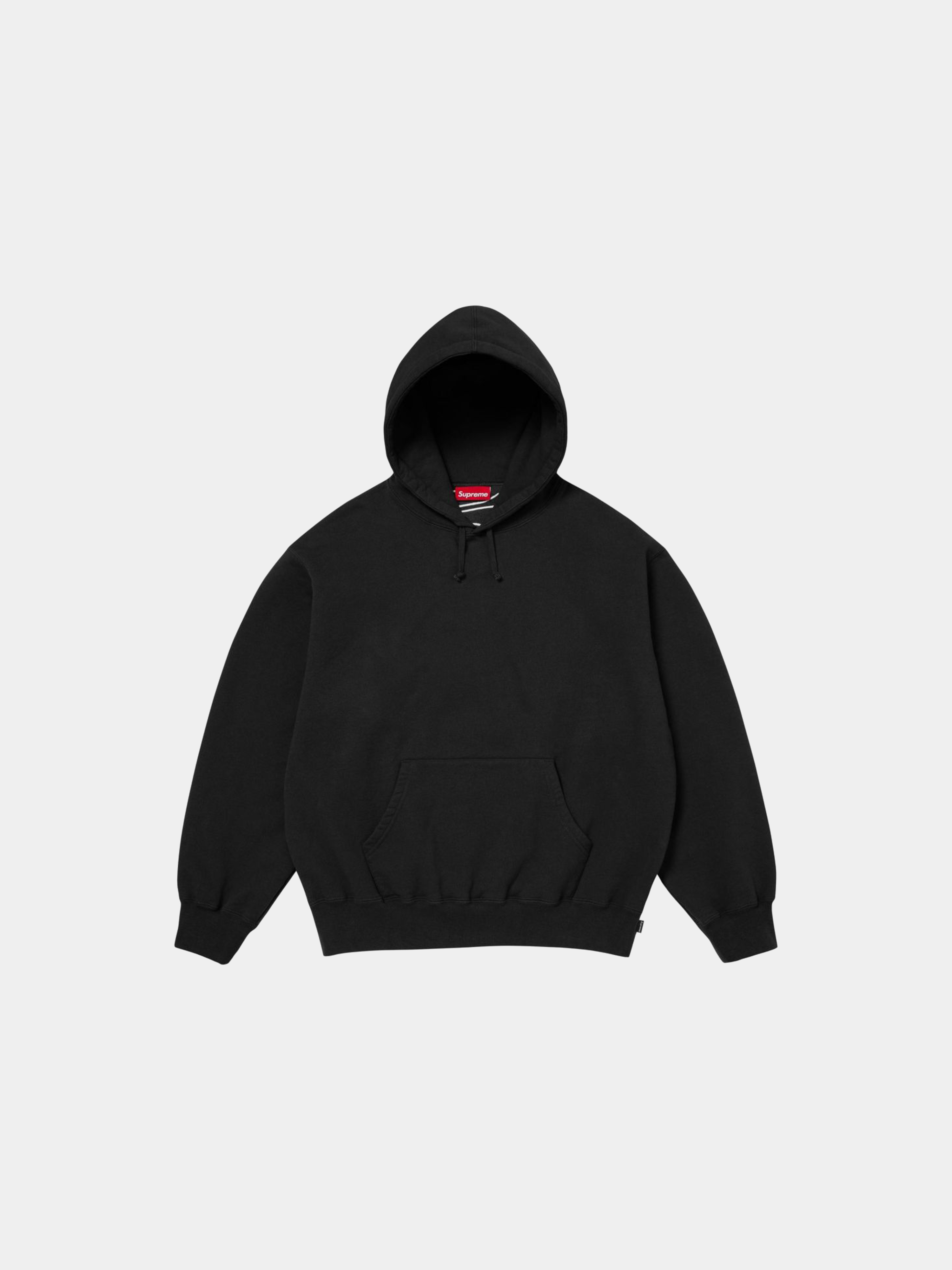 Supreme Satin Appliqué Hooded Sweatshirt 'Black'