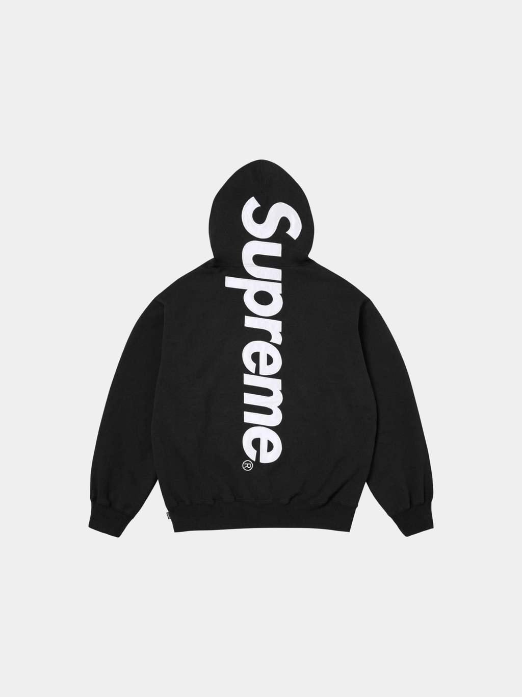 Supreme Satin Appliqué Hooded Sweatshirt 'Black'