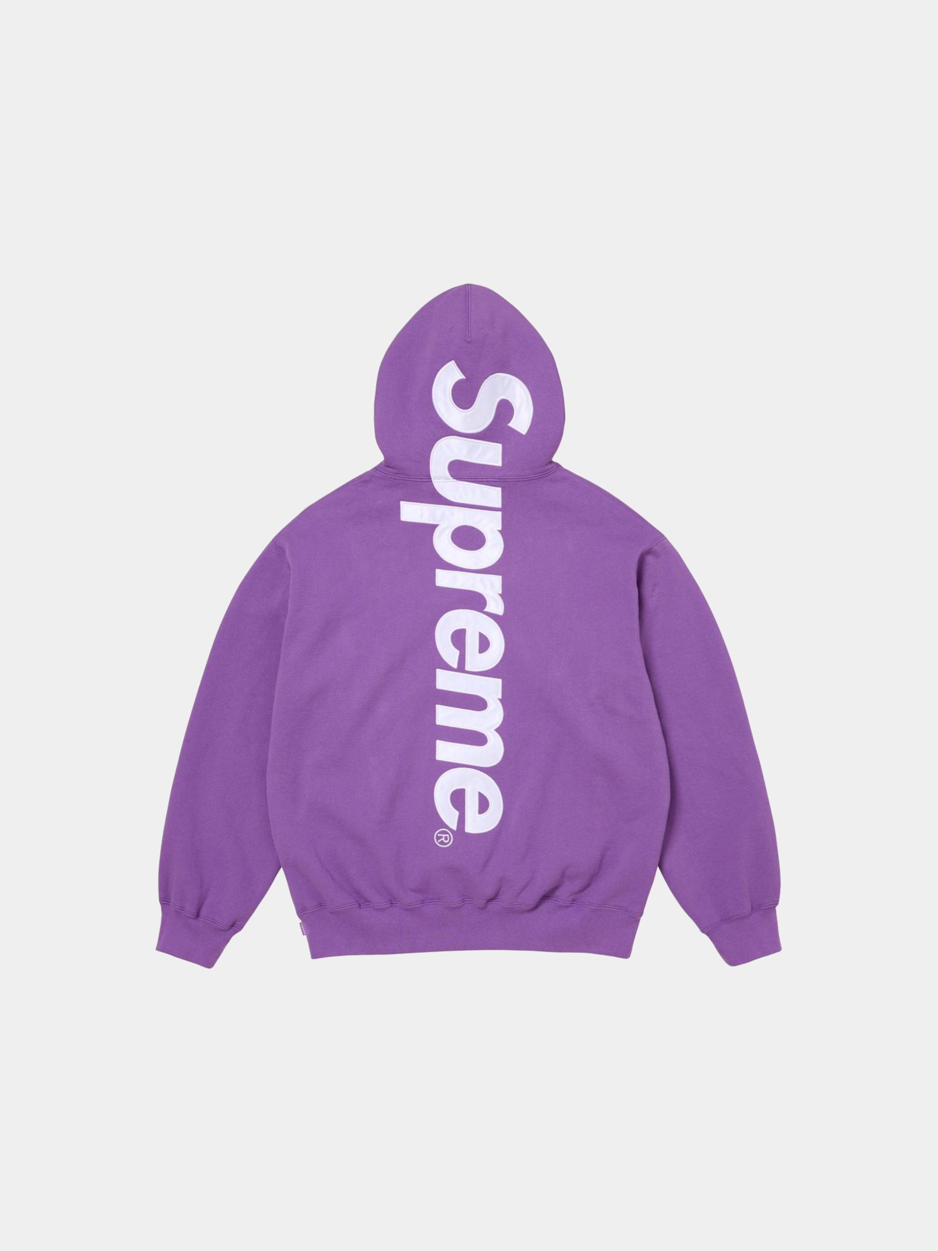 Supreme Satin Appliqué Hooded Sweatshirt 'Violet'