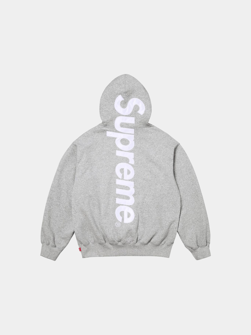 Supreme Satin Appliqué Hooded Sweatshirt 'Heather Grey'