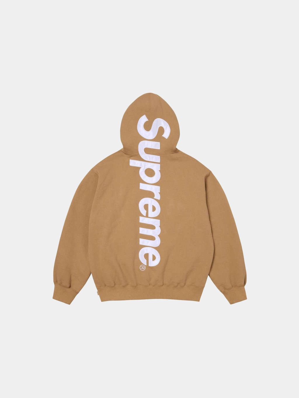 Supreme Satin Appliqué Hooded Sweatshirt 'Light Tan'