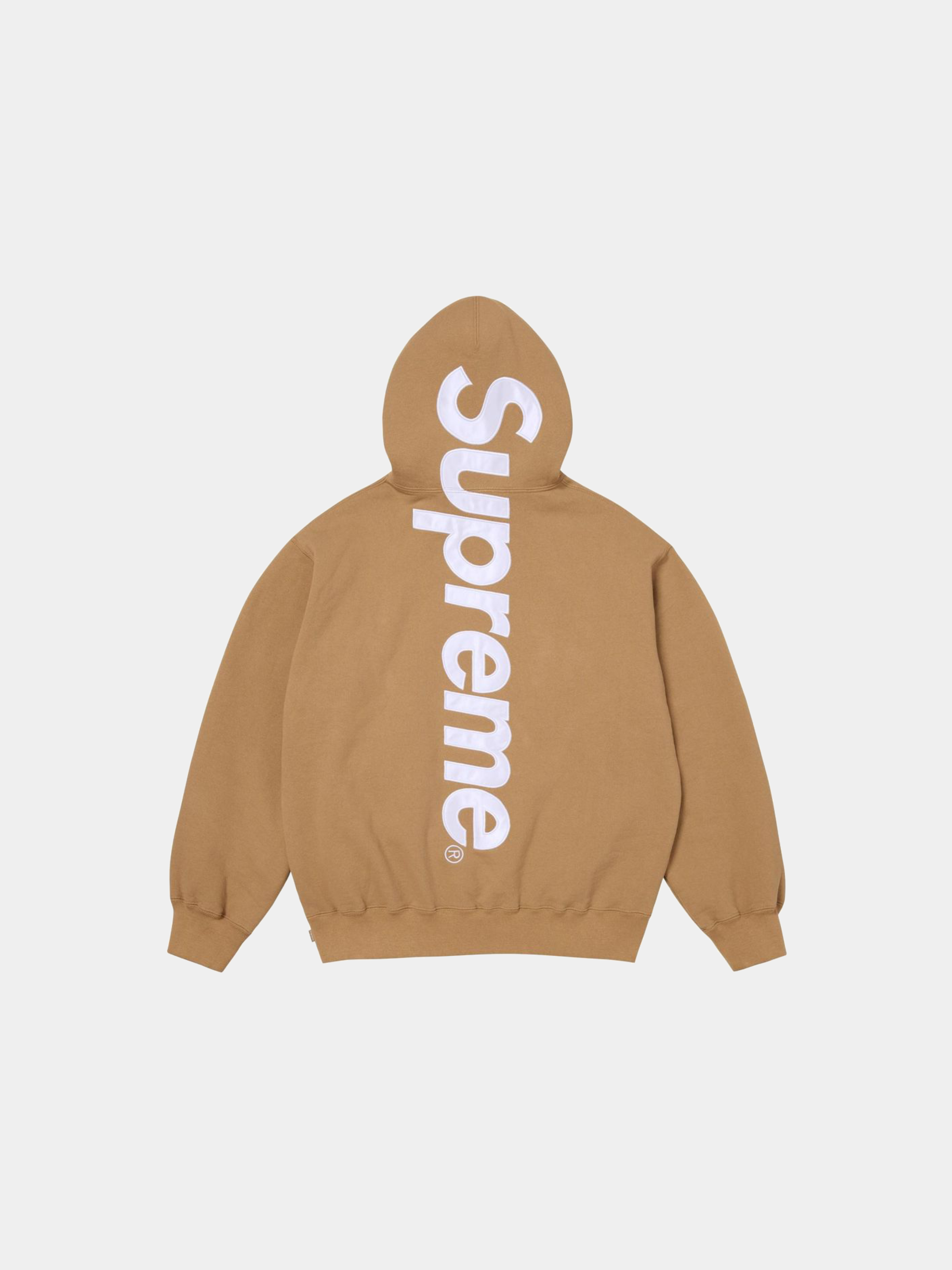 Supreme Satin Appliqué Hooded Sweatshirt 'Light Tan'